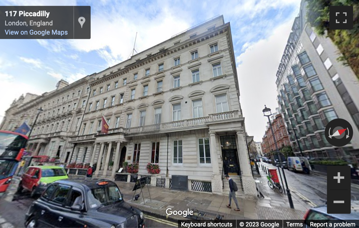 Street View image of 117 Piccadilly, London, W1J
