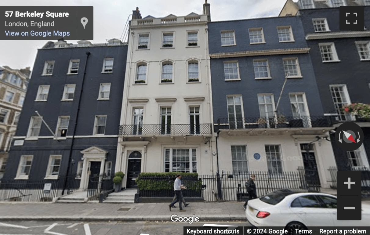 Street View image of 51 Berkeley Square, Mayfair House, Central London, W1J