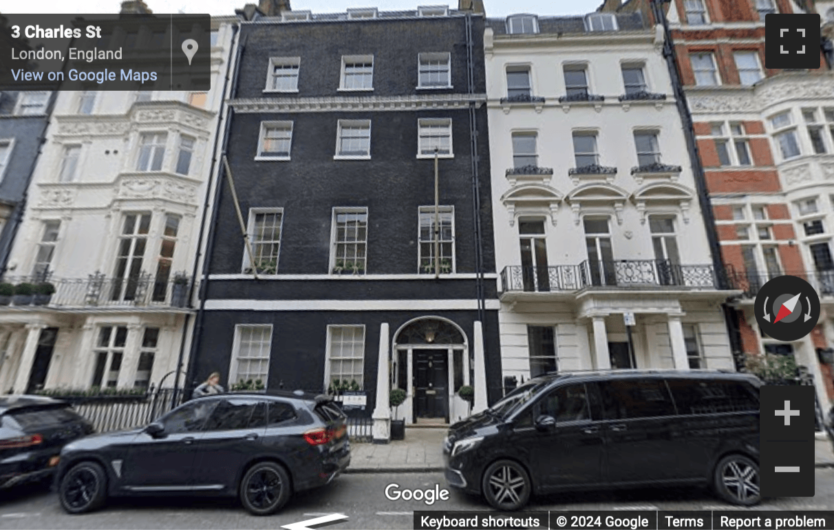 Street View image of 48 Charles Street, Central London, W1J, UK