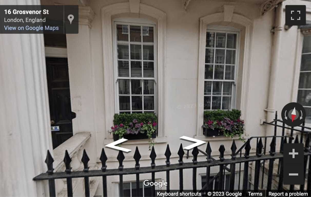 Street View image of 67 Grosvenor Street, Mayfair, Central London, UK