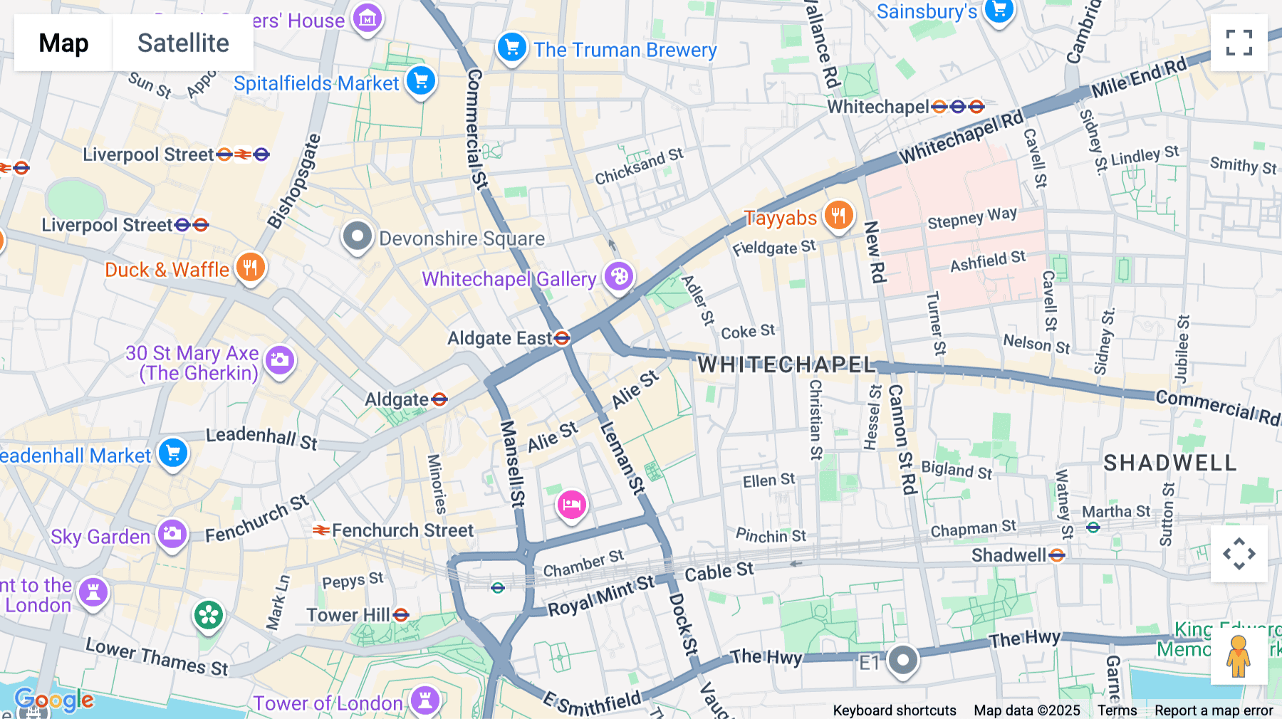 Click for interative map of 38-40 Commercial Road, London