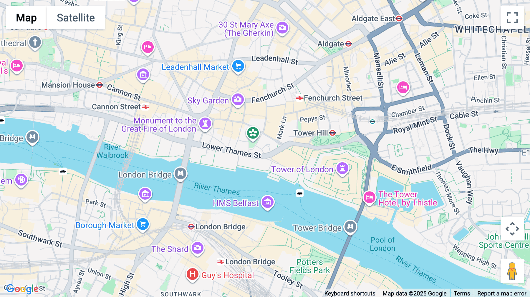 Click for interative map of 7 Harp lane, London