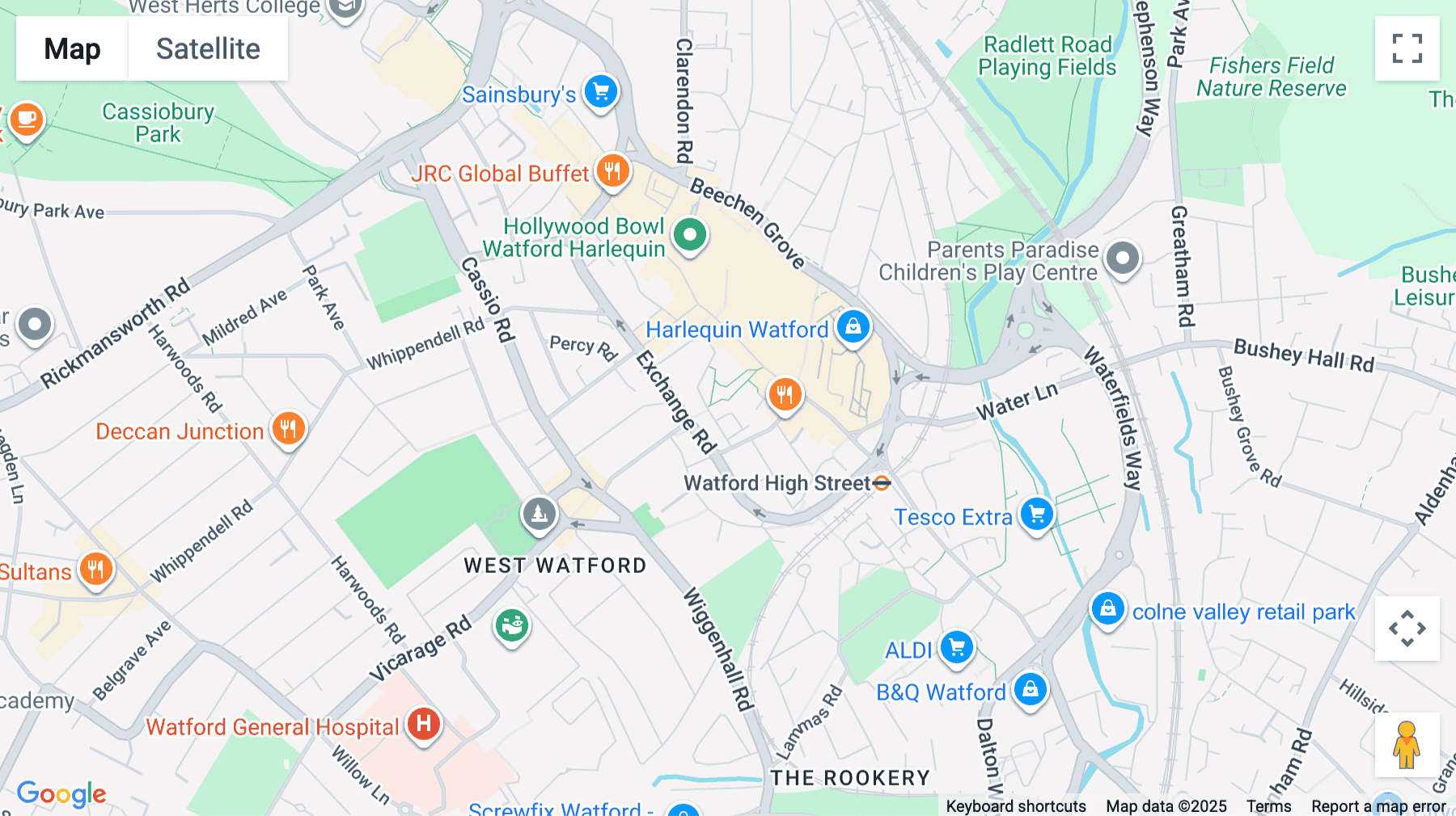 Click for interative map of The Old Free School, George Street, Watford, Watford