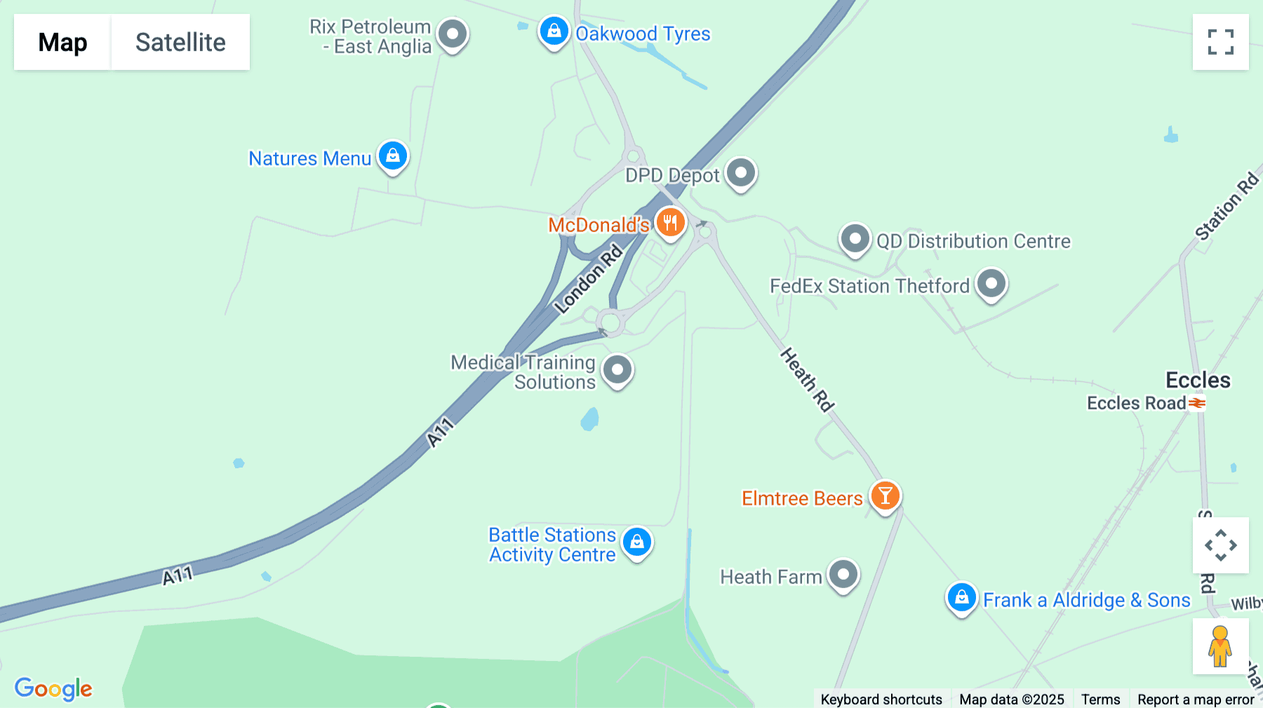 Click for interative map of Snetterton Park, Snetterton, Norwich, Thetford