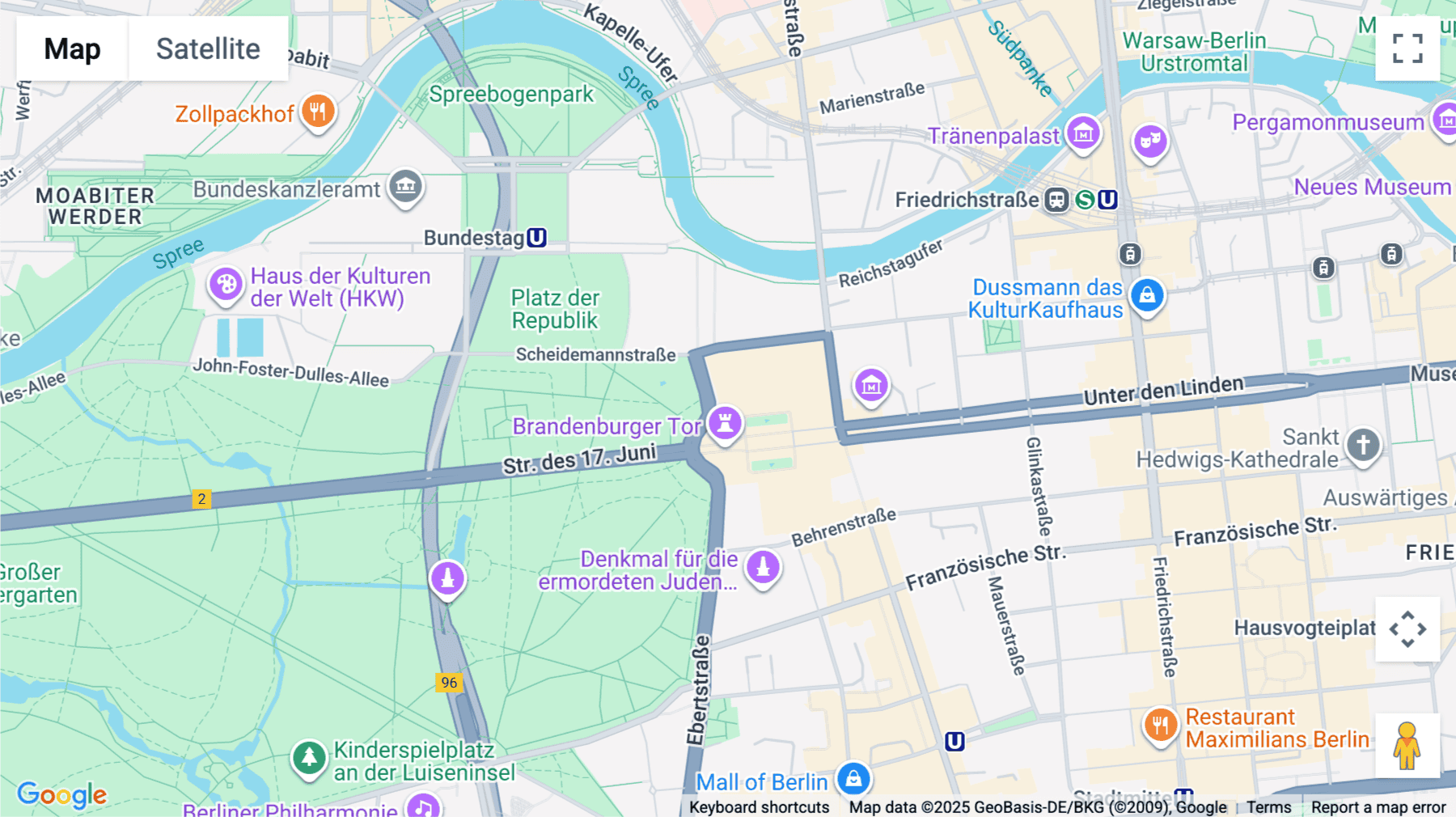 Click for interative map of Pariser Platz 6a, Berlin