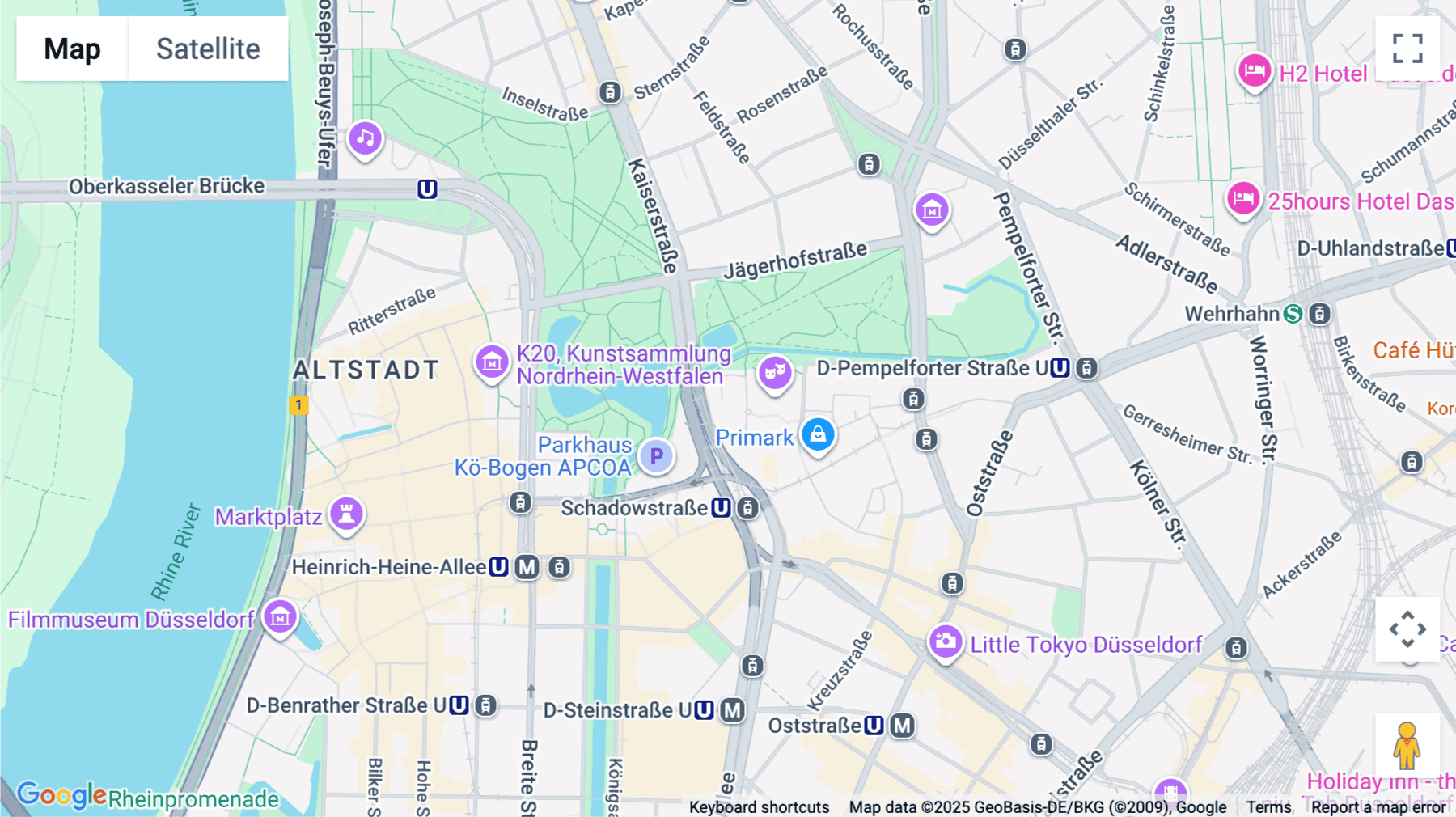 Click for interative map of Dreischeibenhaus 1, Dusseldorf