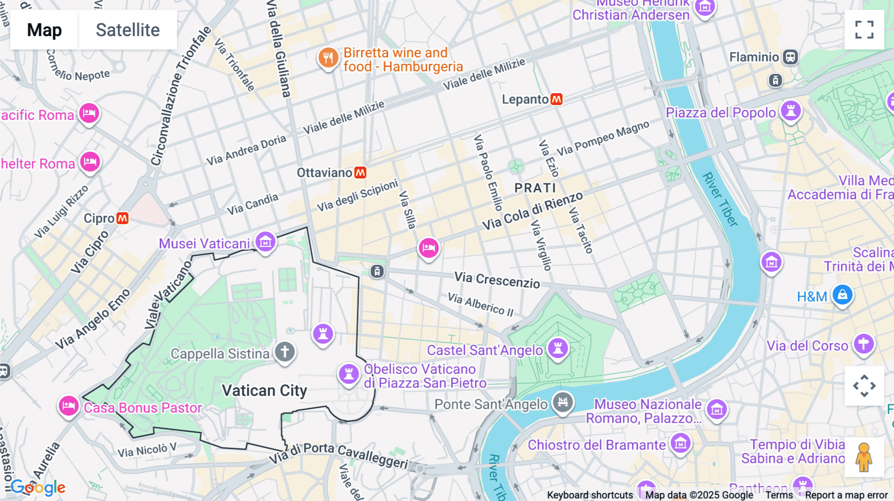 Click for interative map of Via Properzio, 5, 4th floor, Prati, Rome