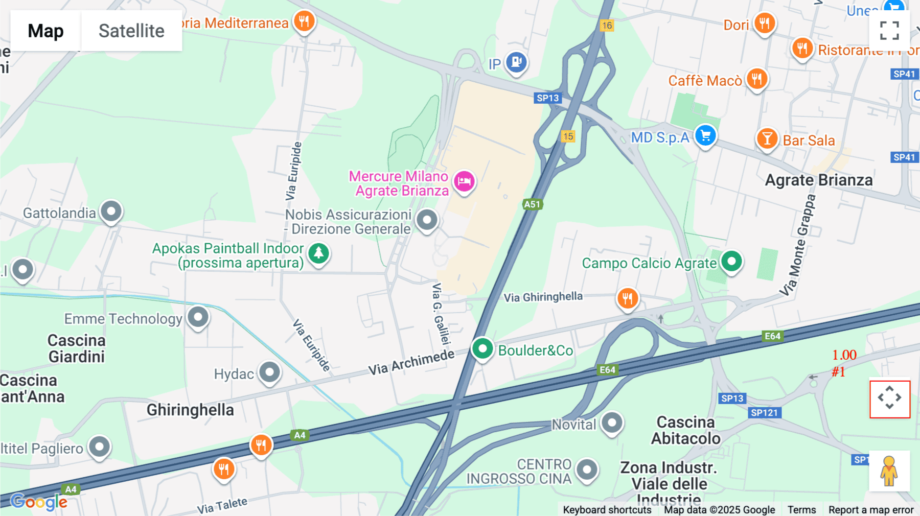 Click for interative map of Centro Direzionale Colleoni, Palazzo Cassiopea 3,Via Paracelso 26, Agrate Brianza, Monza