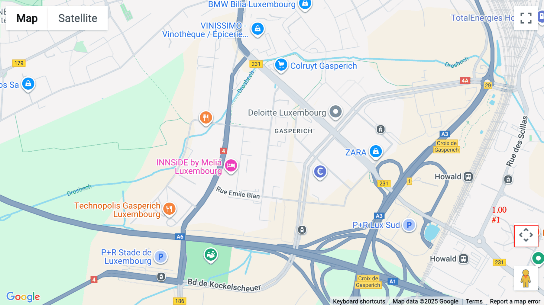 Click for interative map of 1/2, rue Hildegard von Bingen, (Former address 7a, rue Robert Stumper L-1882 Luxembourg), Luxembourg