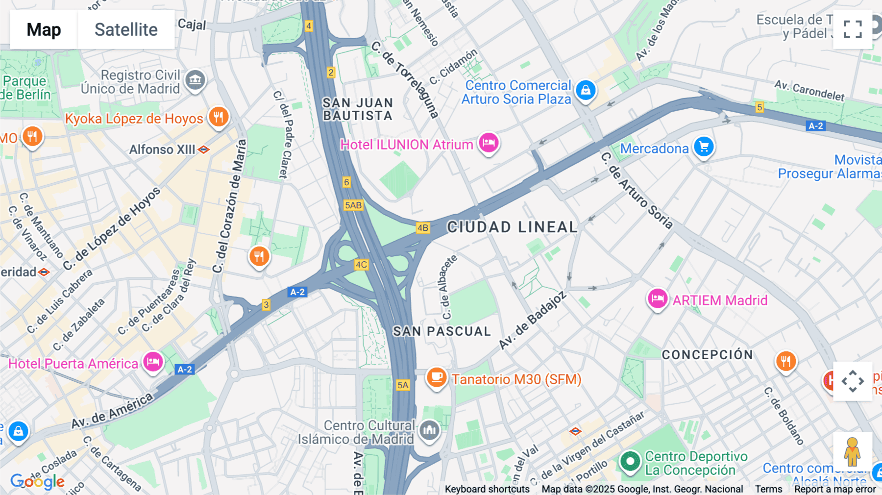 Click for interative map of Martinez Villergas 49, Block V, 1st Floor, Avenida America, Madrid