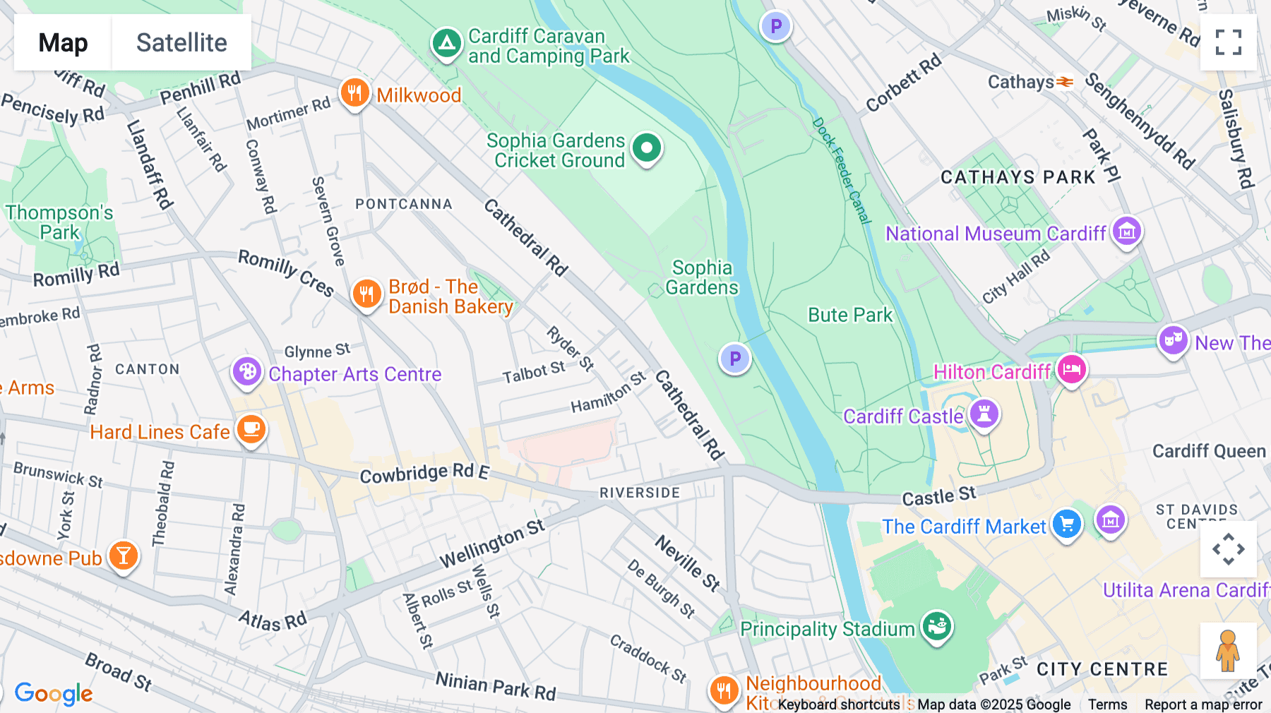 Click for interative map of 33- 35 Cathedral Road, Cardiff