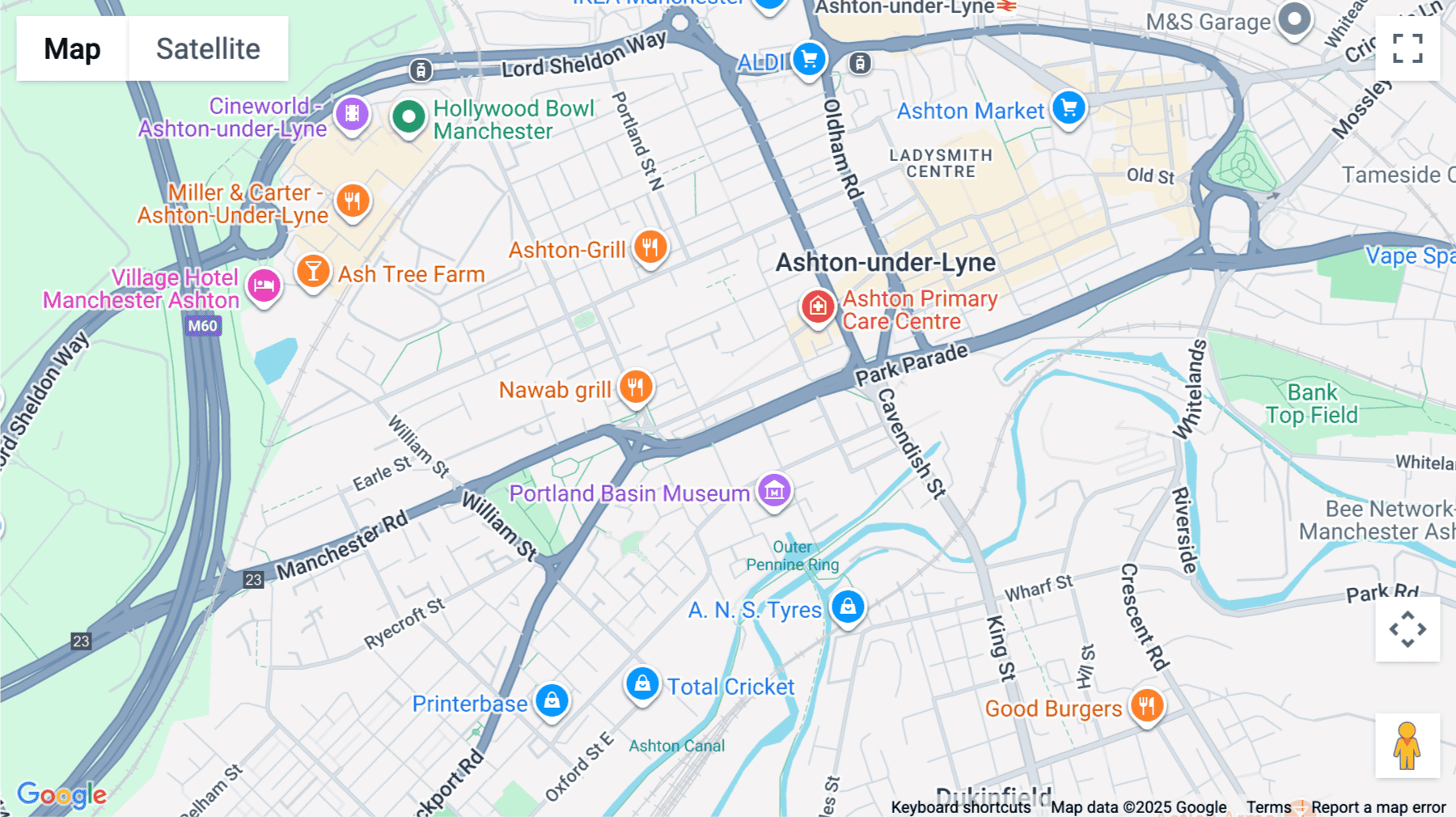 Click for interative map of Ashton Old Baths, Stamford Street West, Ashton-Under-Lyne