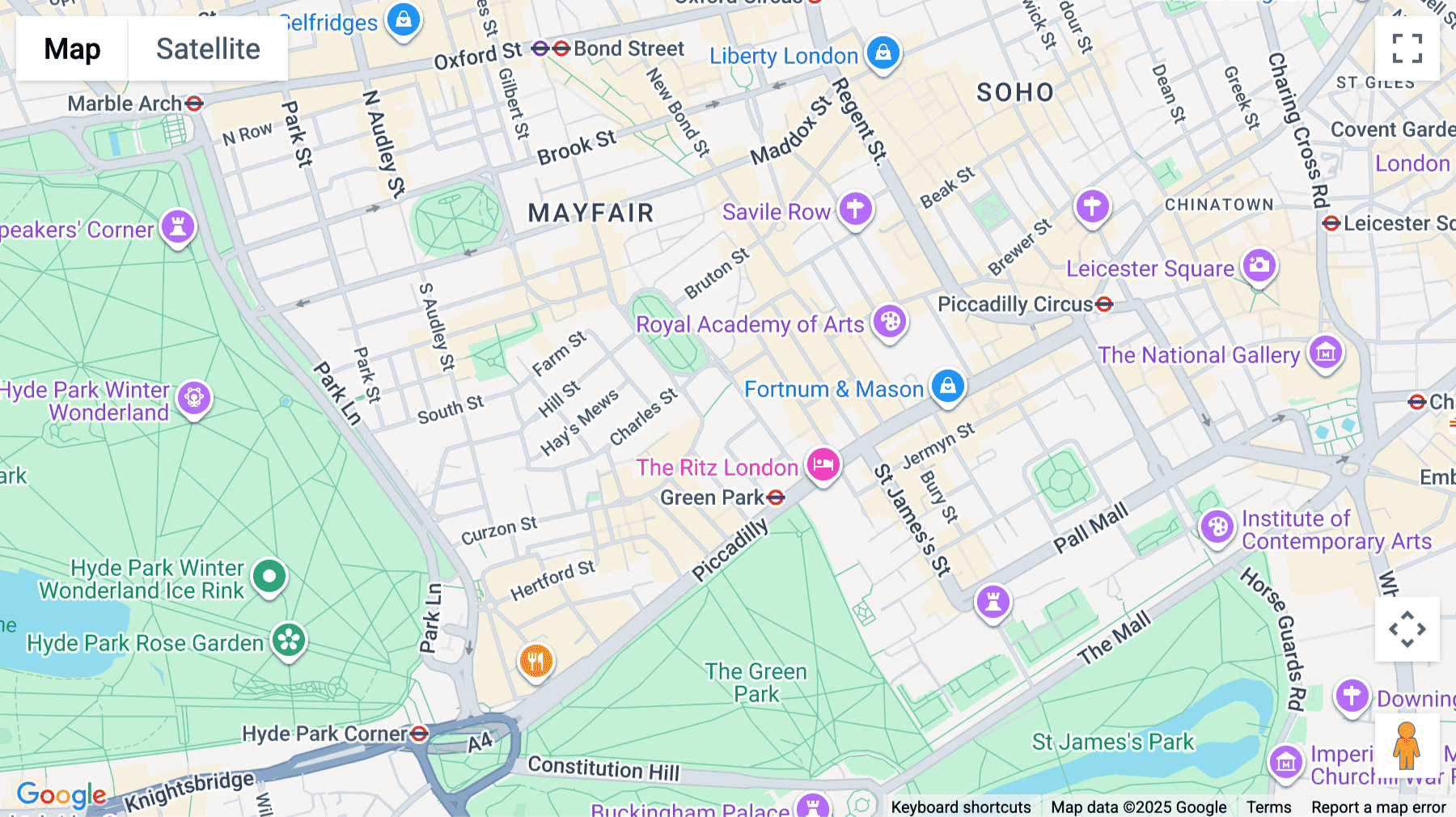 Click for interative map of 16 Berkeley Street, London