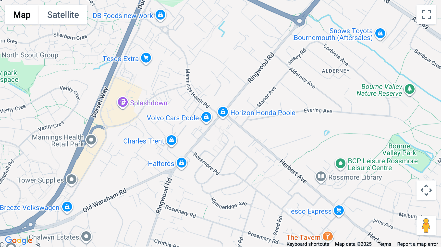 Click for interative map of 389 Ringwood Road, Poole
