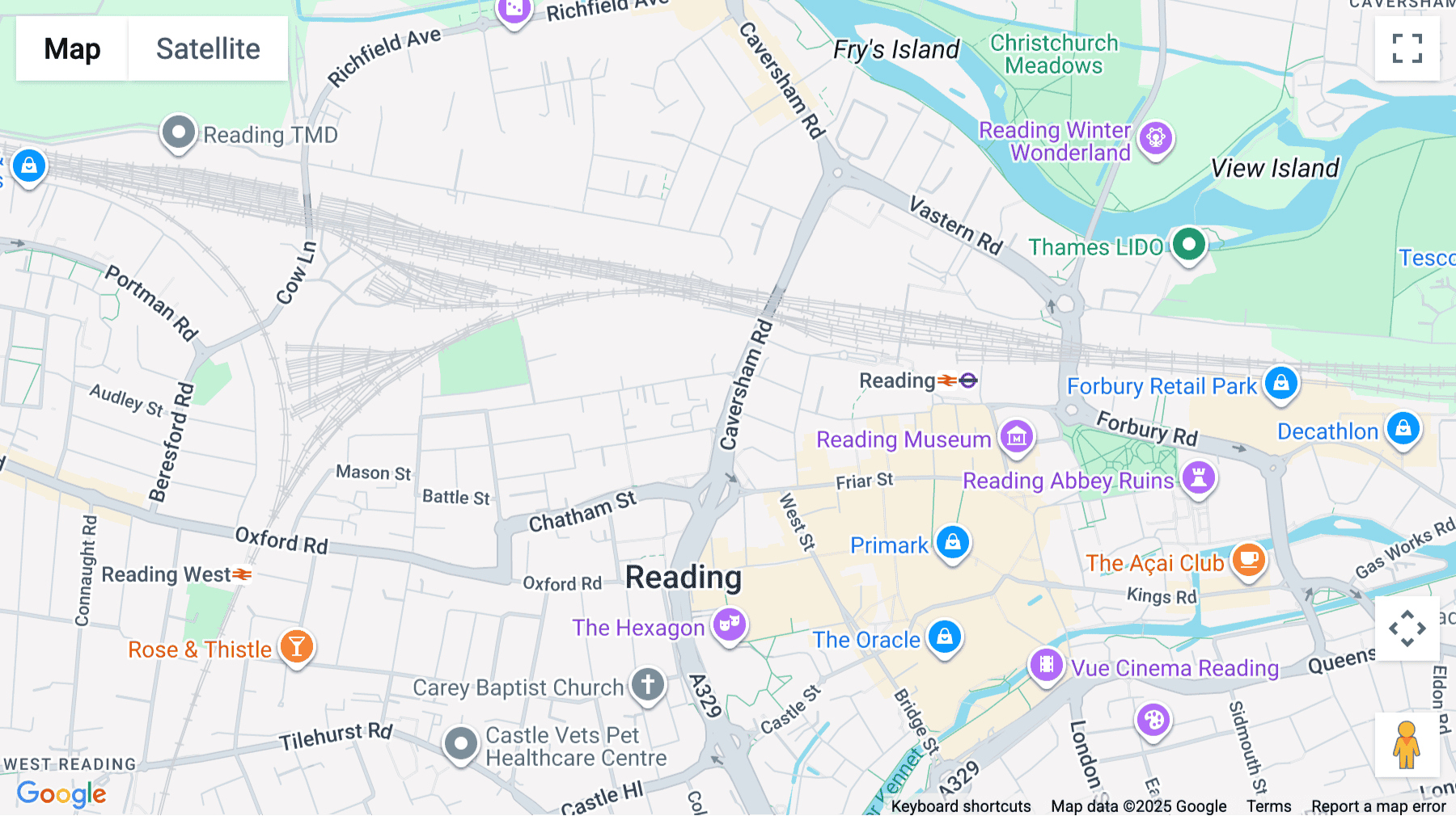 Click for interative map of 40 Caversham Road, Reading