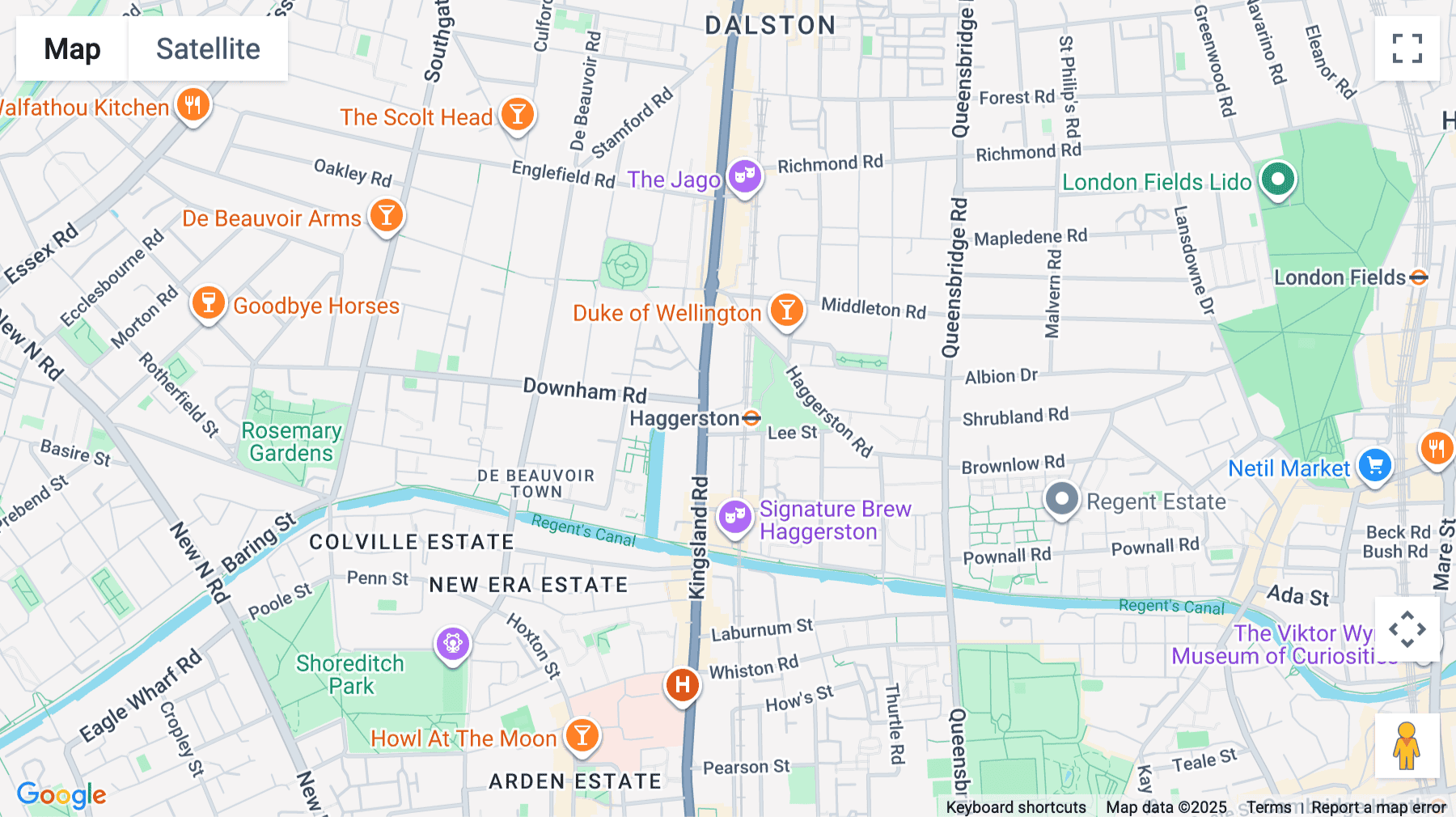 Click for interative map of Excel Building, 6 Arbutus Street, Haggerston, London