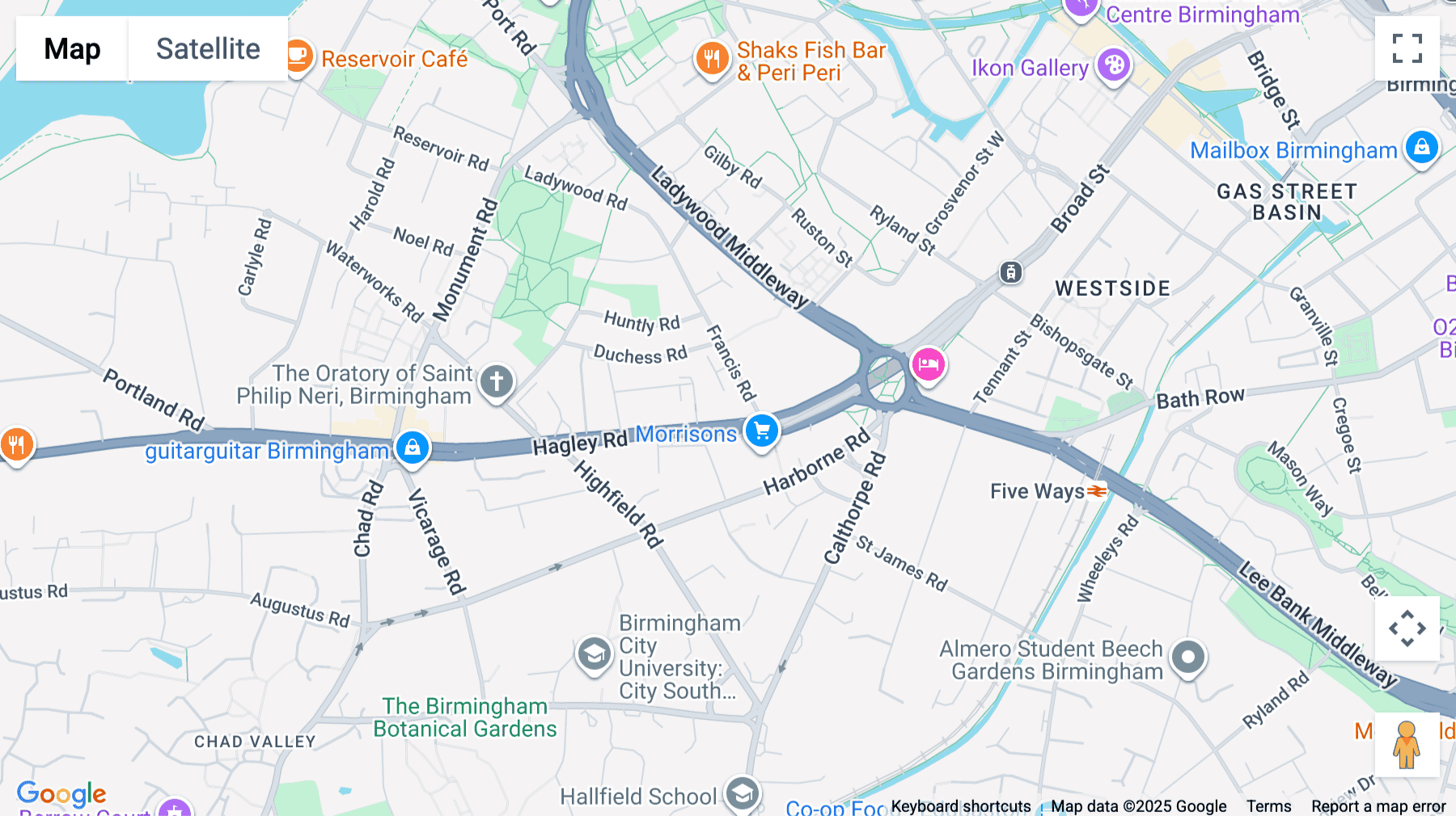 Click for interative map of Universal Business Centre, 83, 85 Hagley Road, Cobalt House, Birmingham