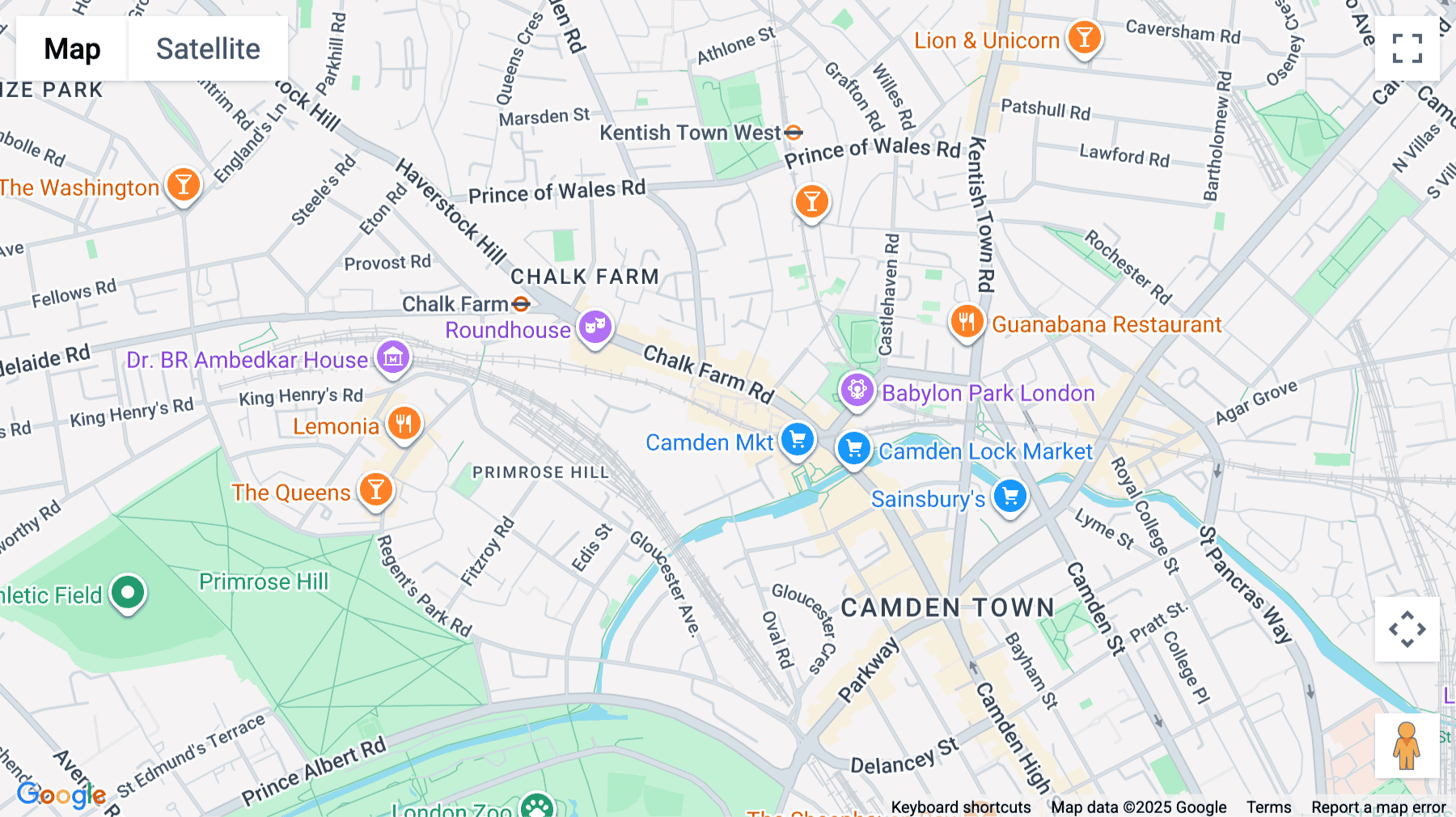Click for interative map of London Atrium, North Stables Market, Camden Town, London