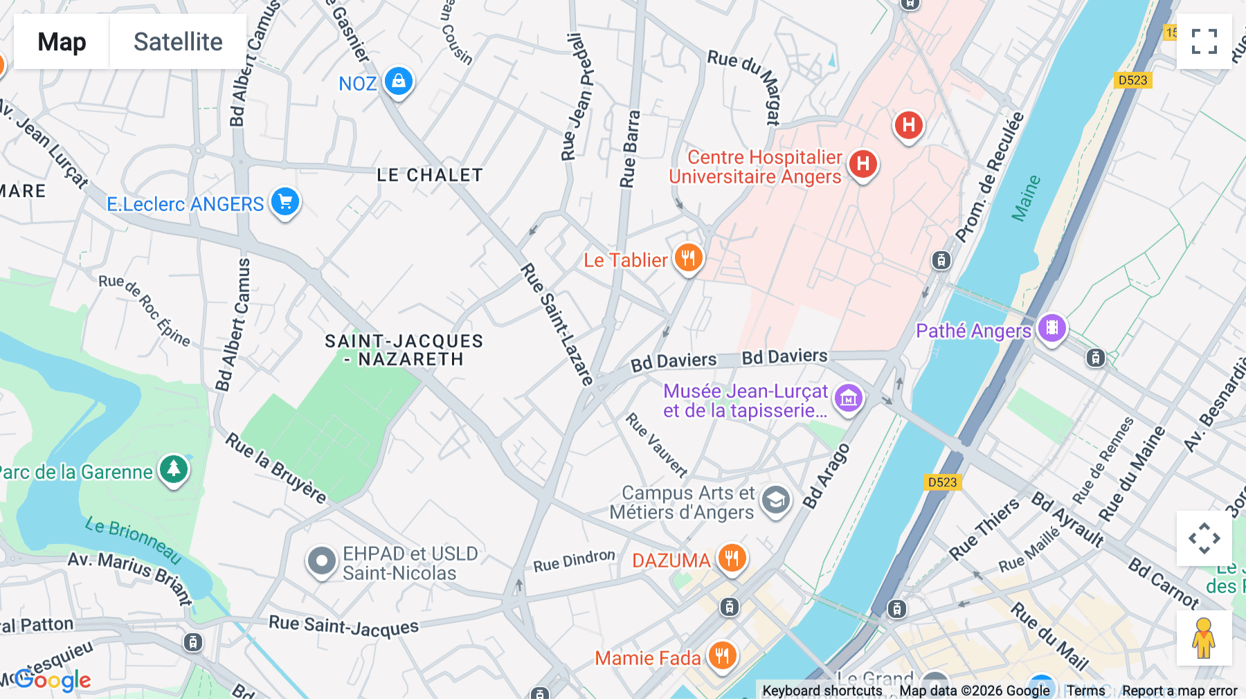 Click for interative map of Angers, 6 Place Bichon, Angers