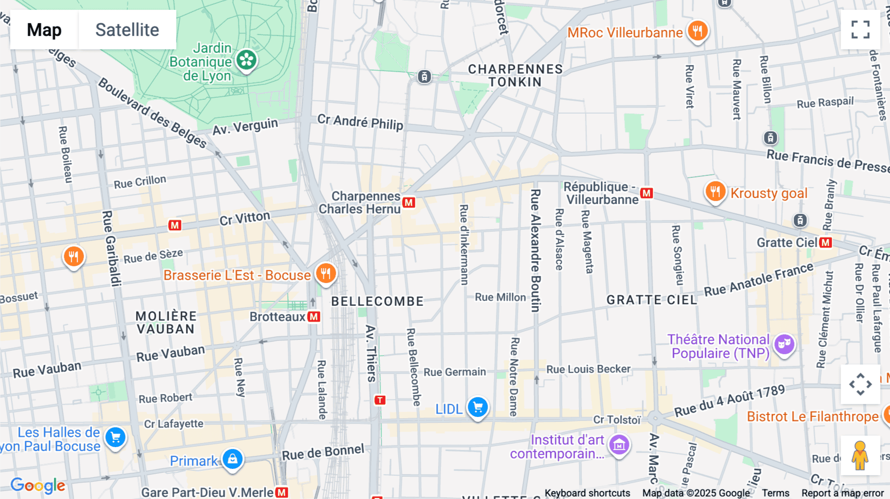Click for interative map of Lyon Villeurbanne, 23 Rue Jules Valles, Lyon