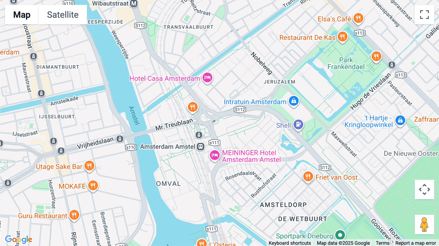 Click for interative map of Amsterdam Amstel Station, Prins Bernhardplein 200, Amsterdam