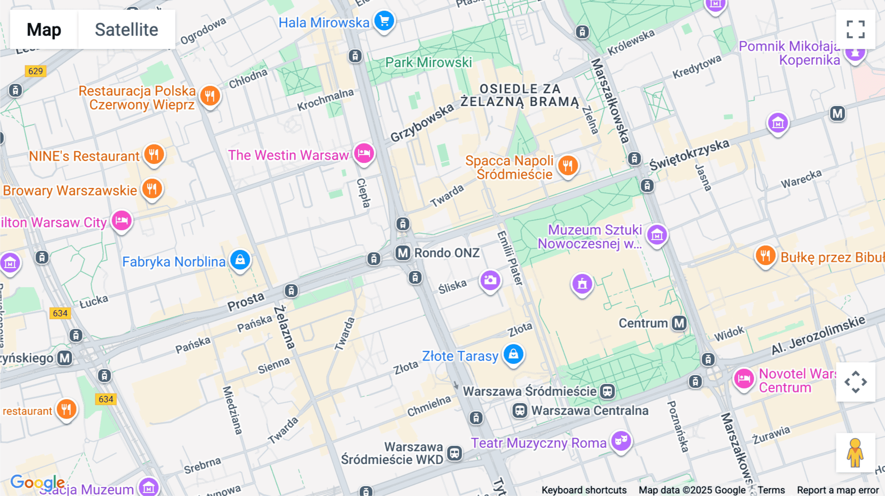 Click for interative map of Rondo ONZ 1, Level 10, Warsaw