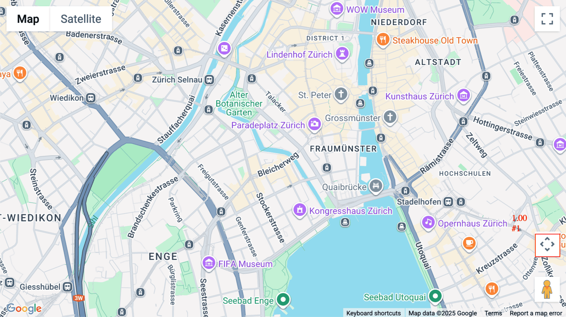 Click for interative map of Bleicherweg 10, Zurich