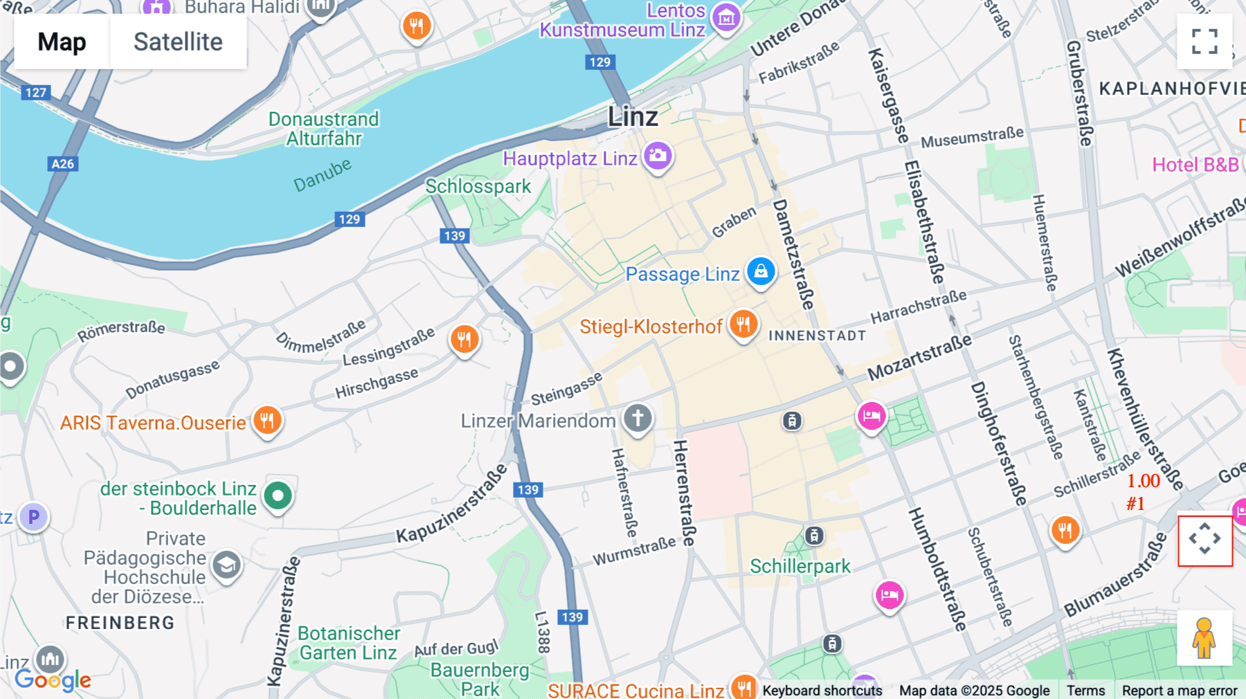Click for interative map of Ground, 1st, 2nd, 3rd, 4th and 5th floor, Steingasse 6a, Linz