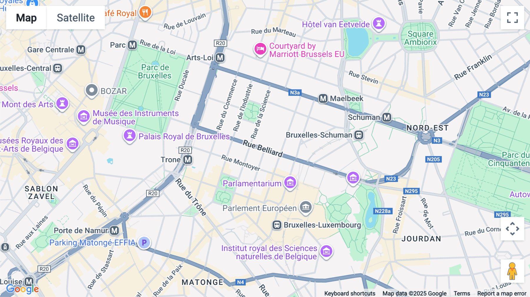 Click for interative map of Rue Belliard 40, Brussels, Brussels