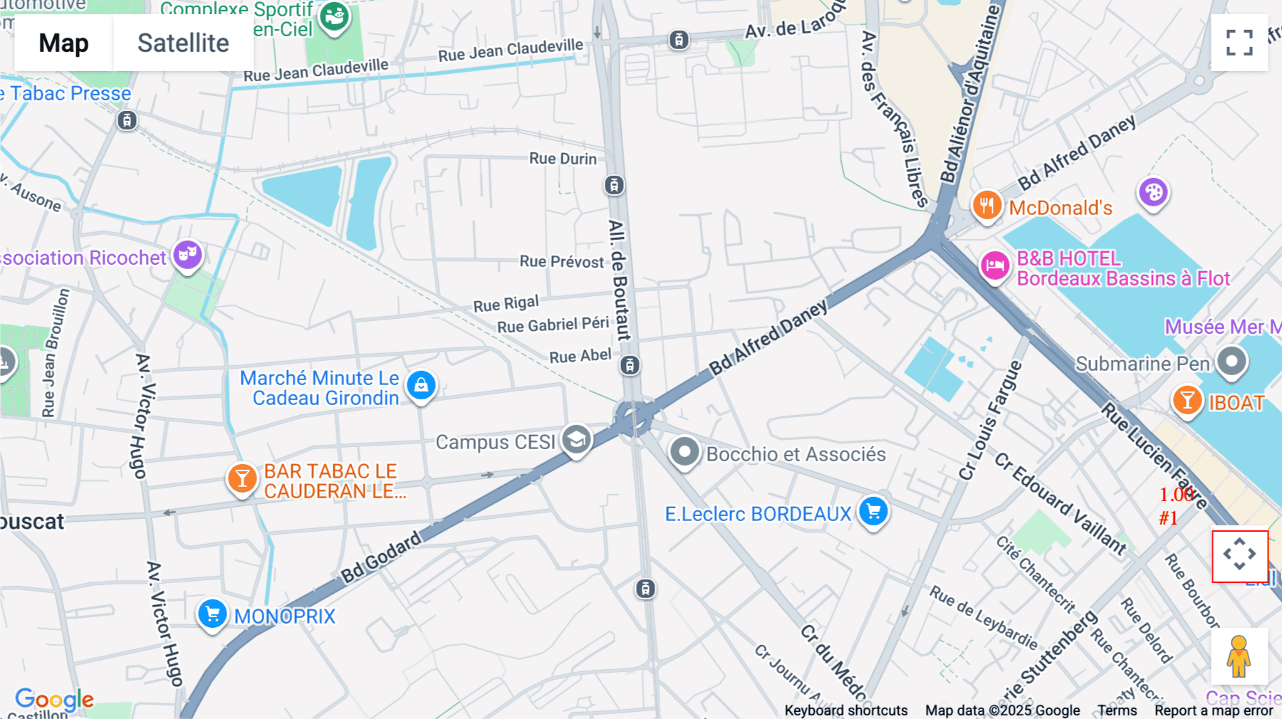 Click for interative map of 32 Allée Boutaut, Bordeaux