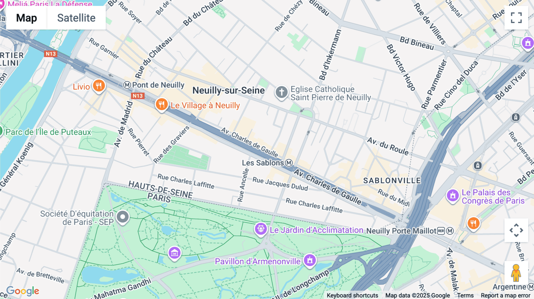Click for interative map of 88, 92, Avenue Charles-de-Gaulle, Neuilly-sur-Seine