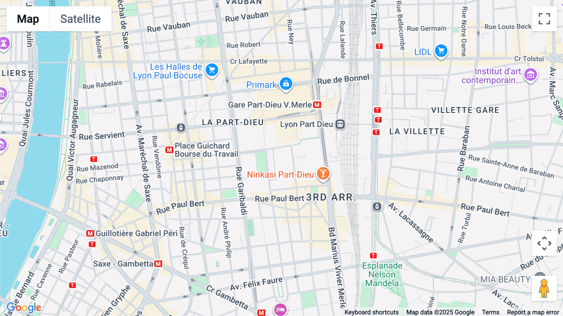 Click for interative map of 15, rue des Cuirassiers, Lyon
