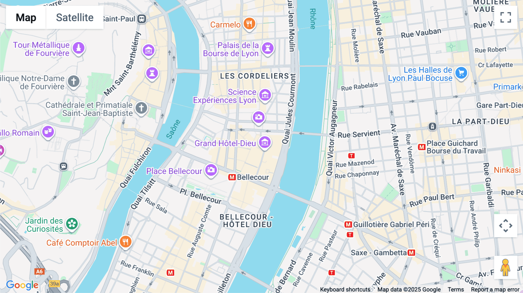 Click for interative map of Grand Hôtel-Dieu, 1 Place de l'Hôpital, Lyon, Lyon