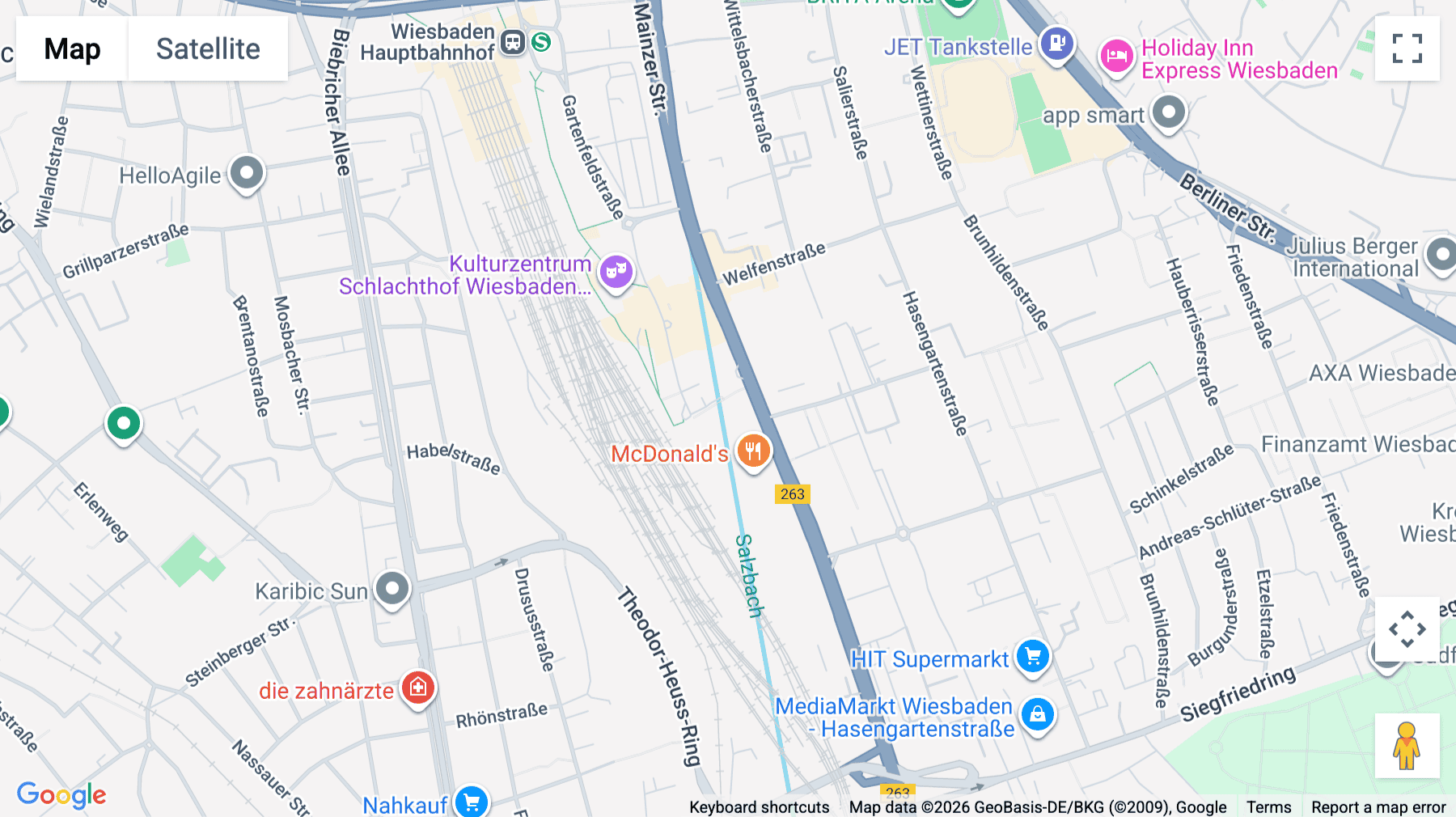 Click for interative map of Mainzer Strasse 97, 1st floor, Wiesbaden
