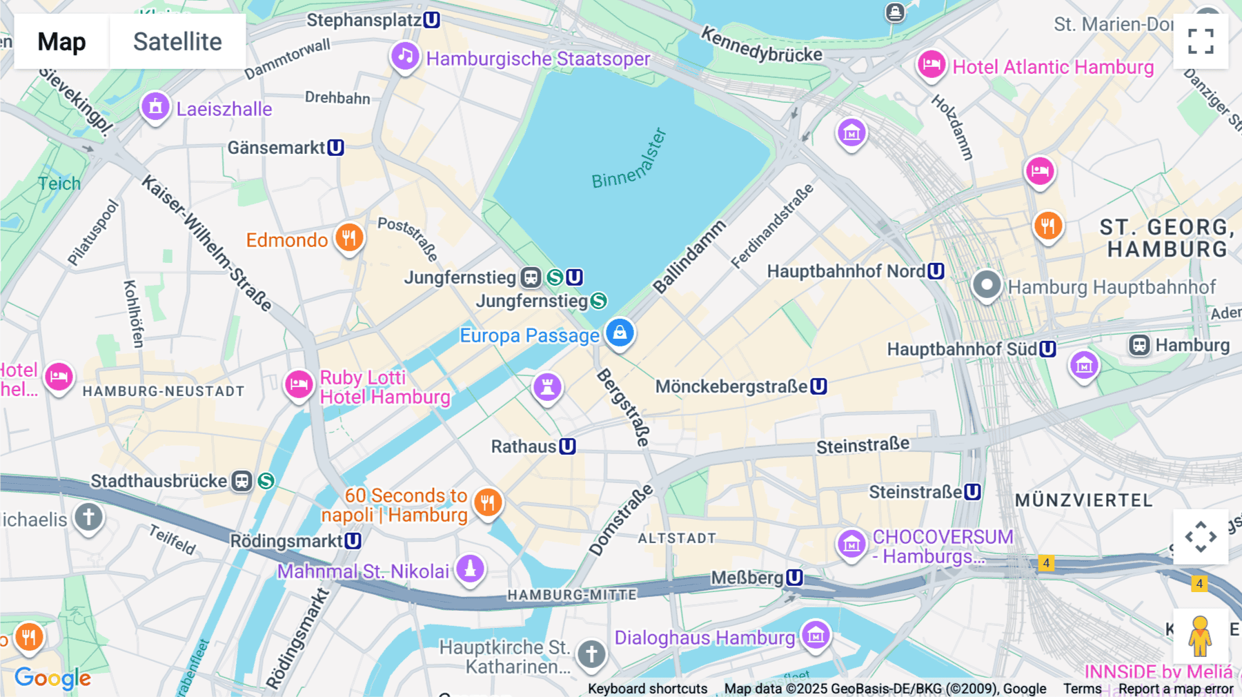 Click for interative map of Europa Passage, 40 Ballindamm, Hamburg