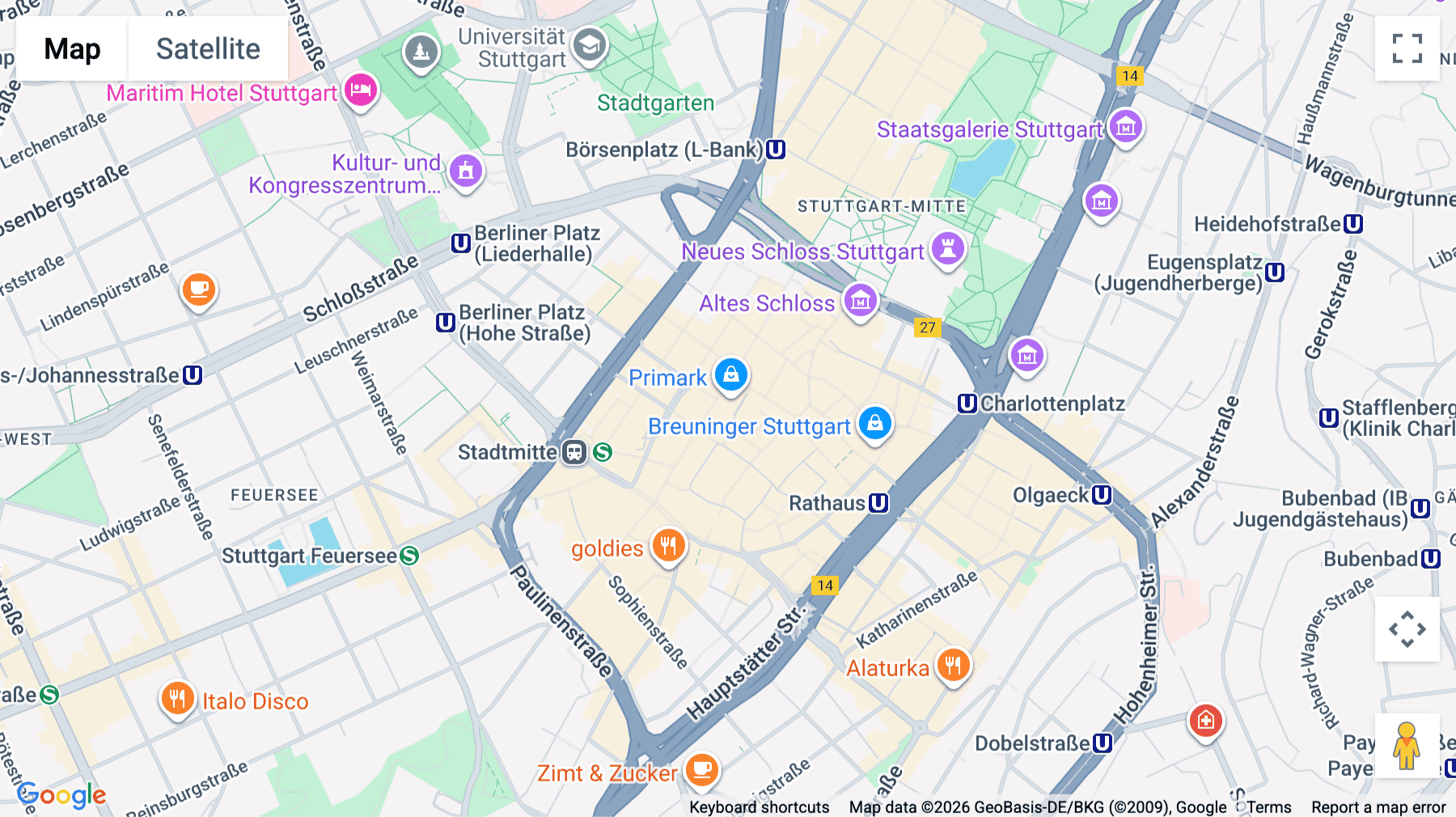 Click for interative map of Königstraße 27, Stuttgart
