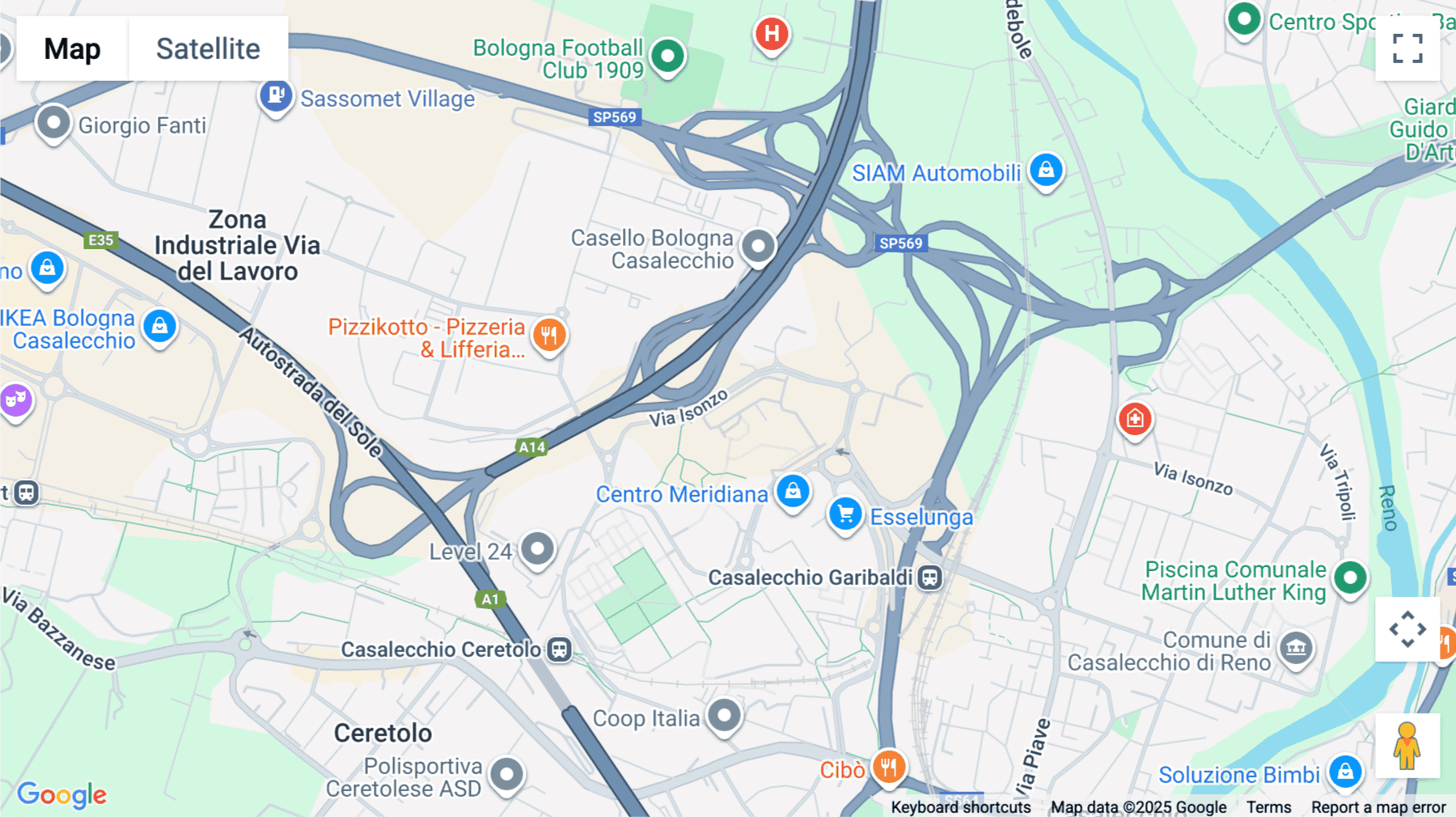 Click for interative map of Casalecchio Meridiana, Via Isonzo 67, Bologna