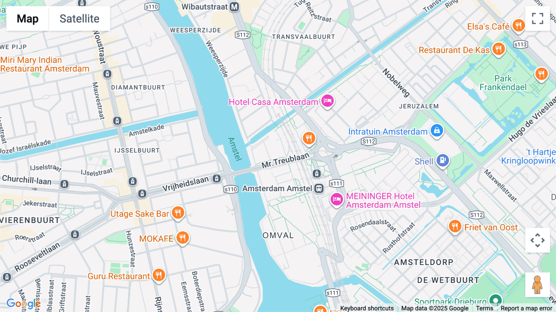 Click for interative map of Spaces Amstel, Meester Treublaan 7, Amsterdam