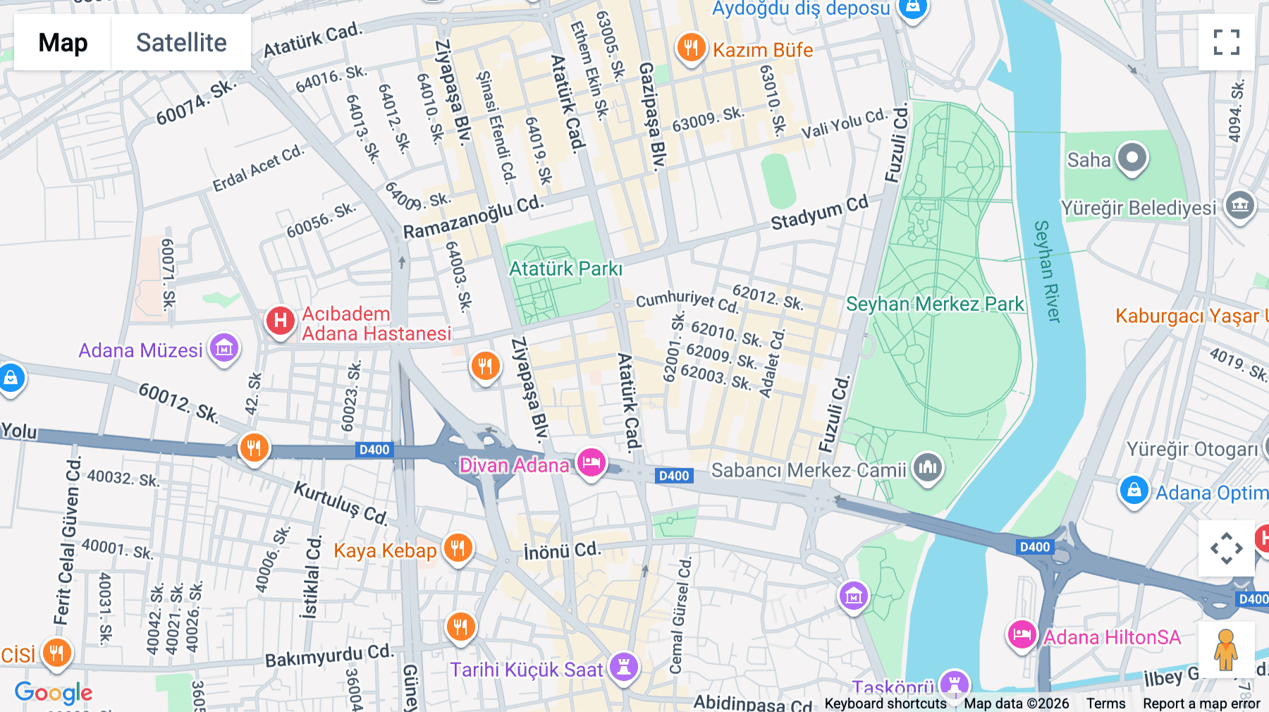 Click for interative map of Ataturk Caddesi, Mimar Semih Rustem Is Merkezi, Ataturk Cad. 18, Seyhan, Adana