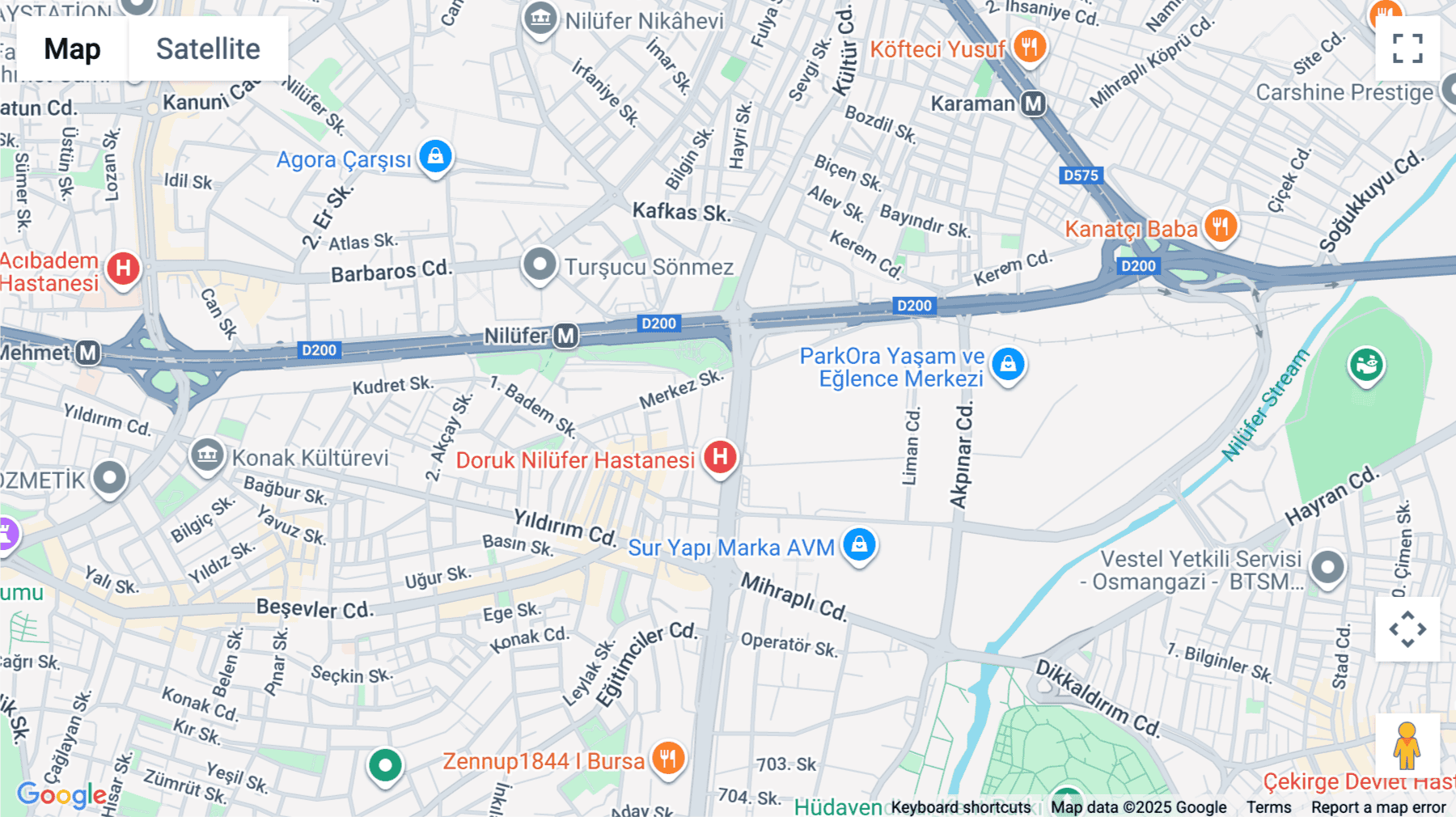 Click for interative map of Konak Mahallesi, Lefkoşe Cd, Bursa, Bursa