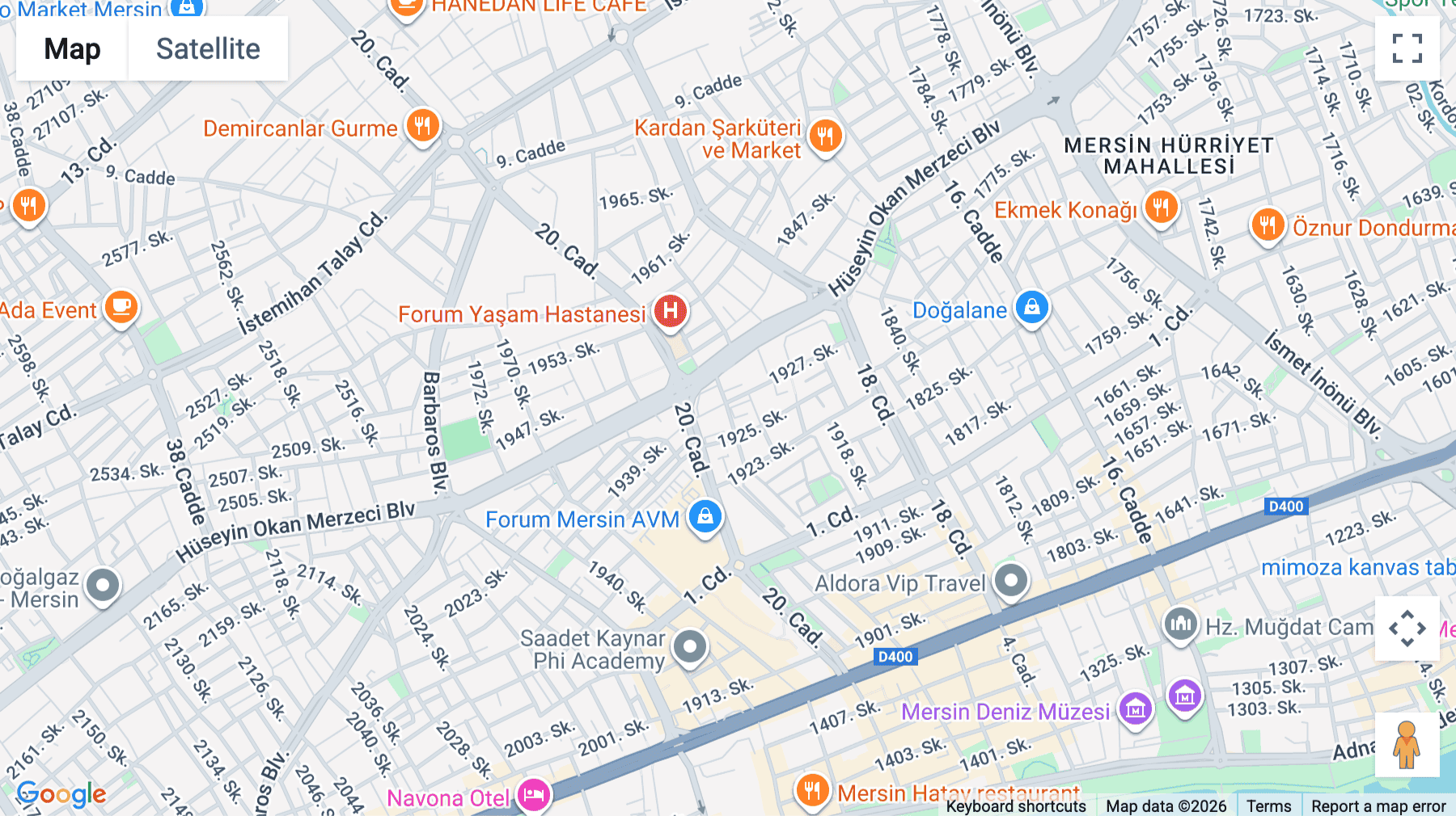 Click for interative map of Güvenevler Mahallesi 1928 Sok, Ekinci Global İş Merkezi Sit. No: 5, Turkey, Mersin