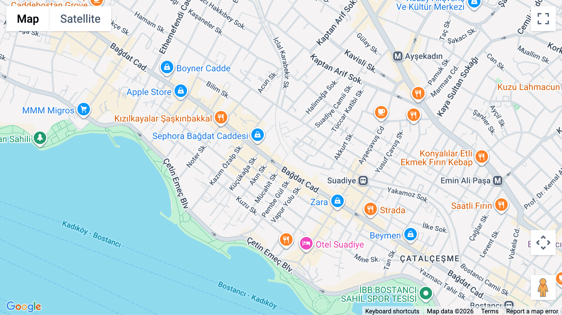 Click for interative map of Suadiye Mahallesi, Bağdat Cd, No: 399 D: Blok: B Daire: 1, Istanbul