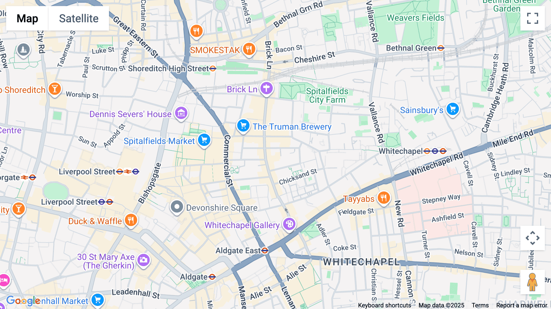 Click for interative map of 42–46 Princelet Street, Spitalfields, London, London