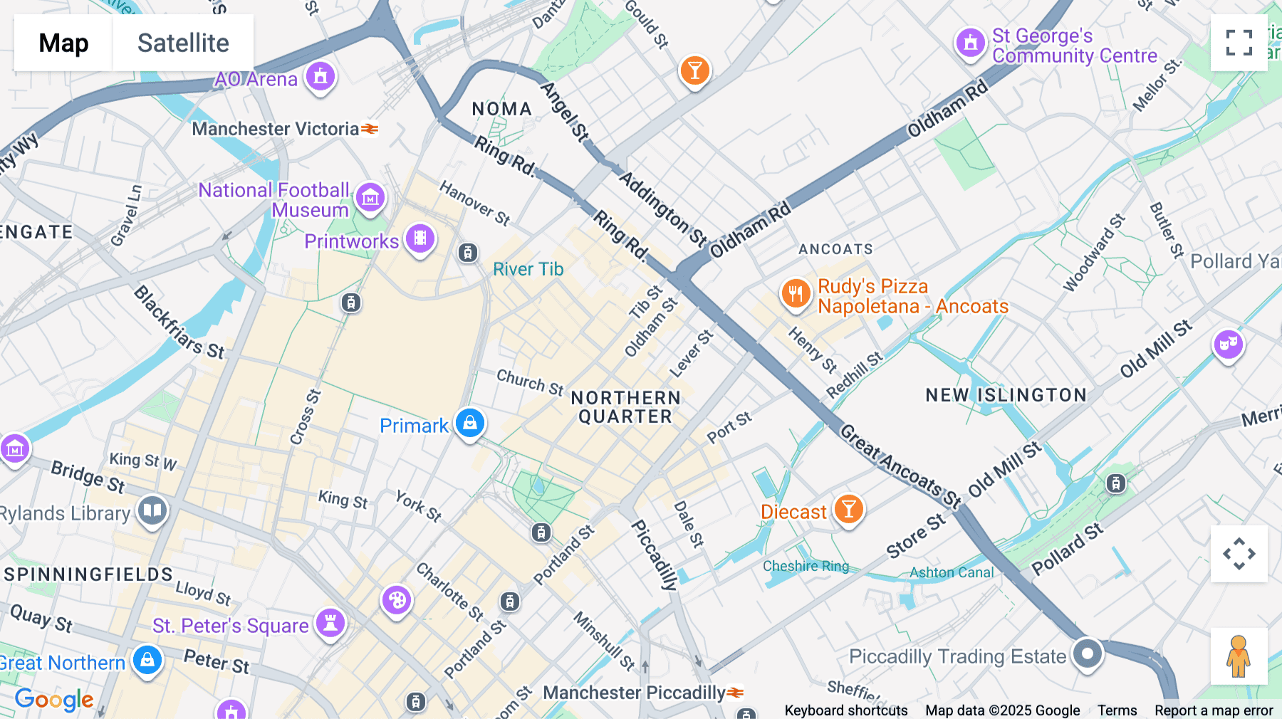 Click for interative map of Green Fish Resource Centre, 46-50 Oldham Street, Manchester
