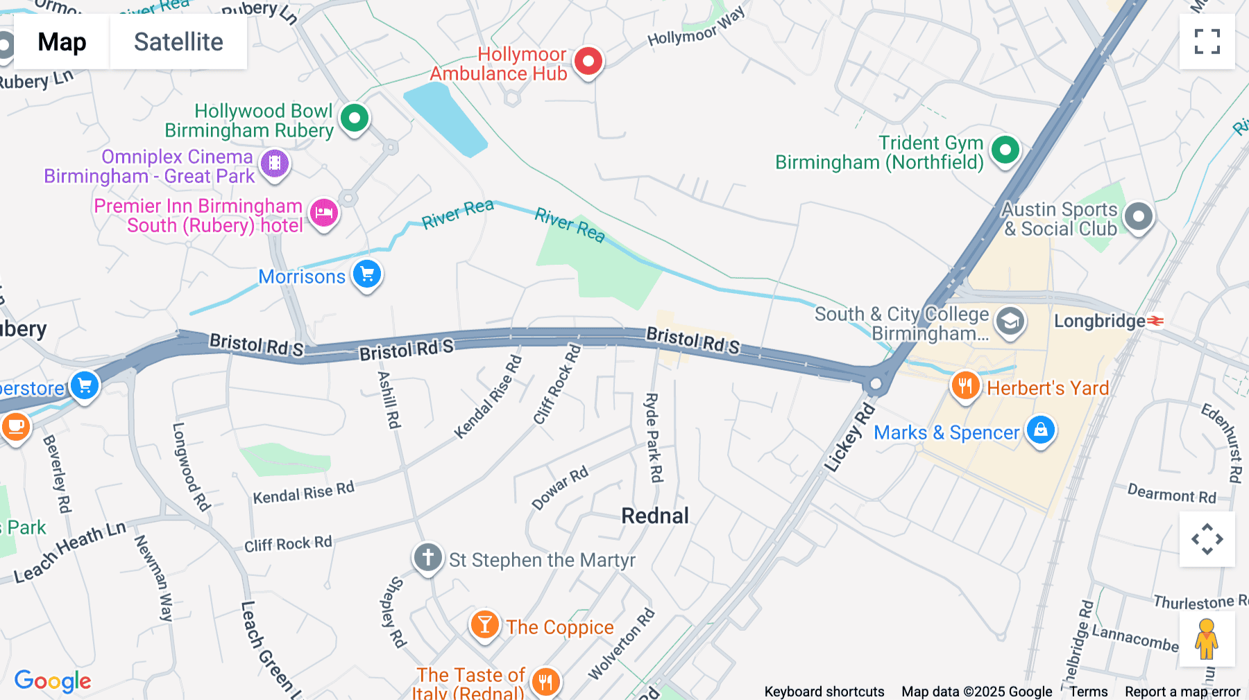 Click for interative map of Park House, Bristol Road South, Rubery, Rednal, Birmingham