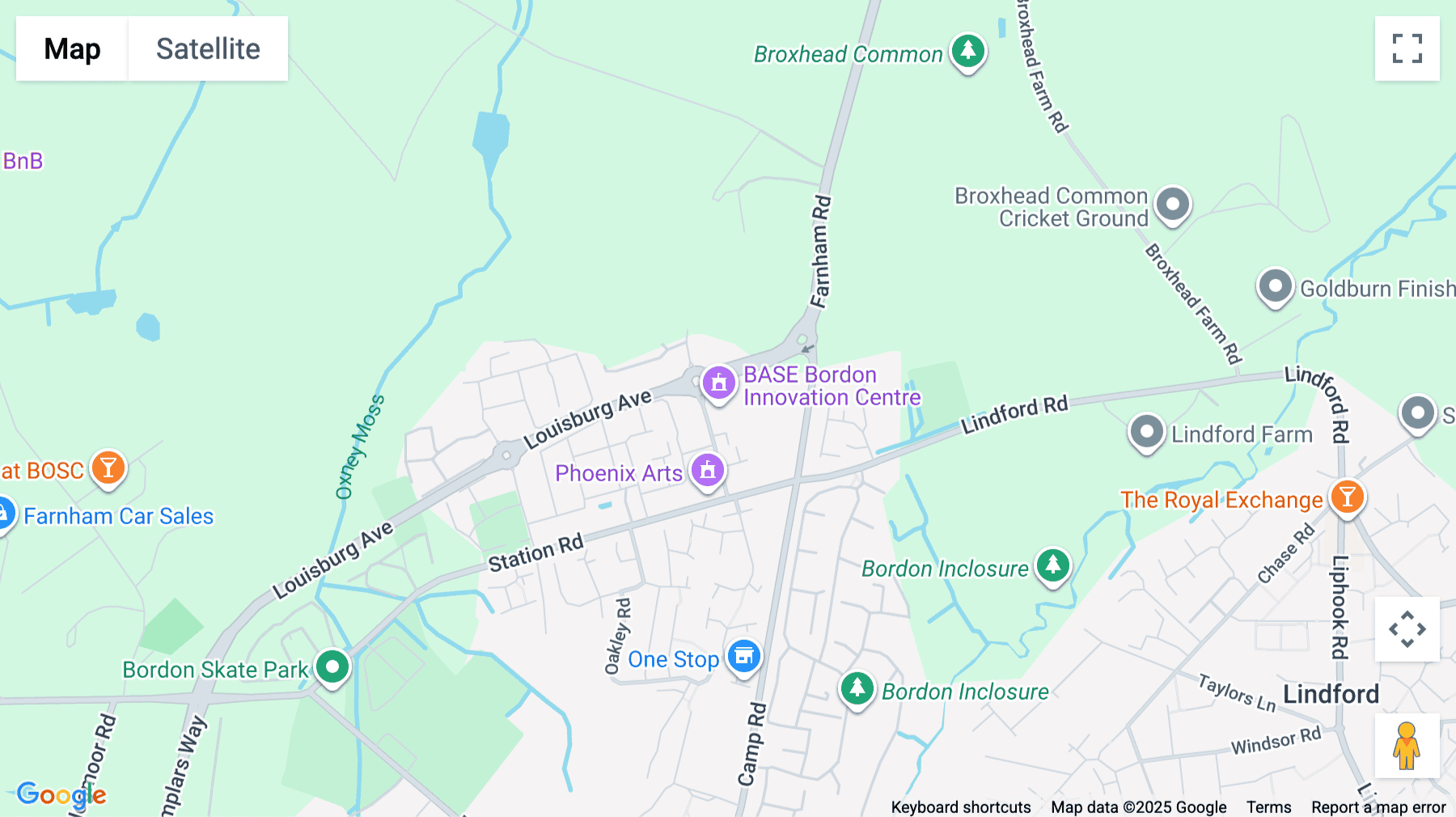 Click for interative map of BASE Bordon Innovation Centre, Broxhead House, Louisburg Barracks, 60 Barbados Road, Bordon