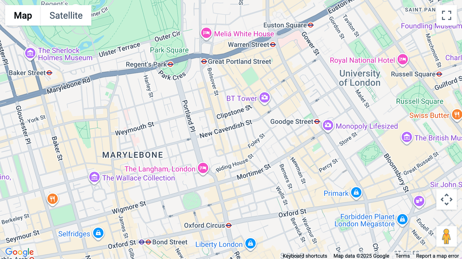 Click for interative map of 120 New Cavendish Street, London