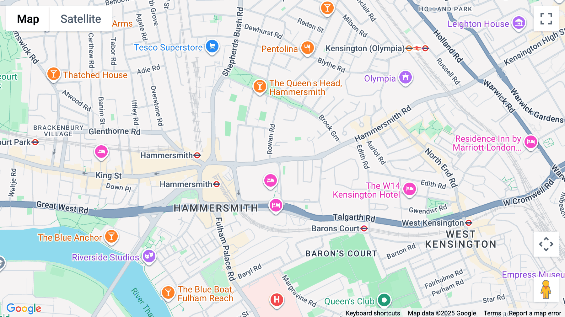 Click for interative map of 174 Hammersmith Road, London