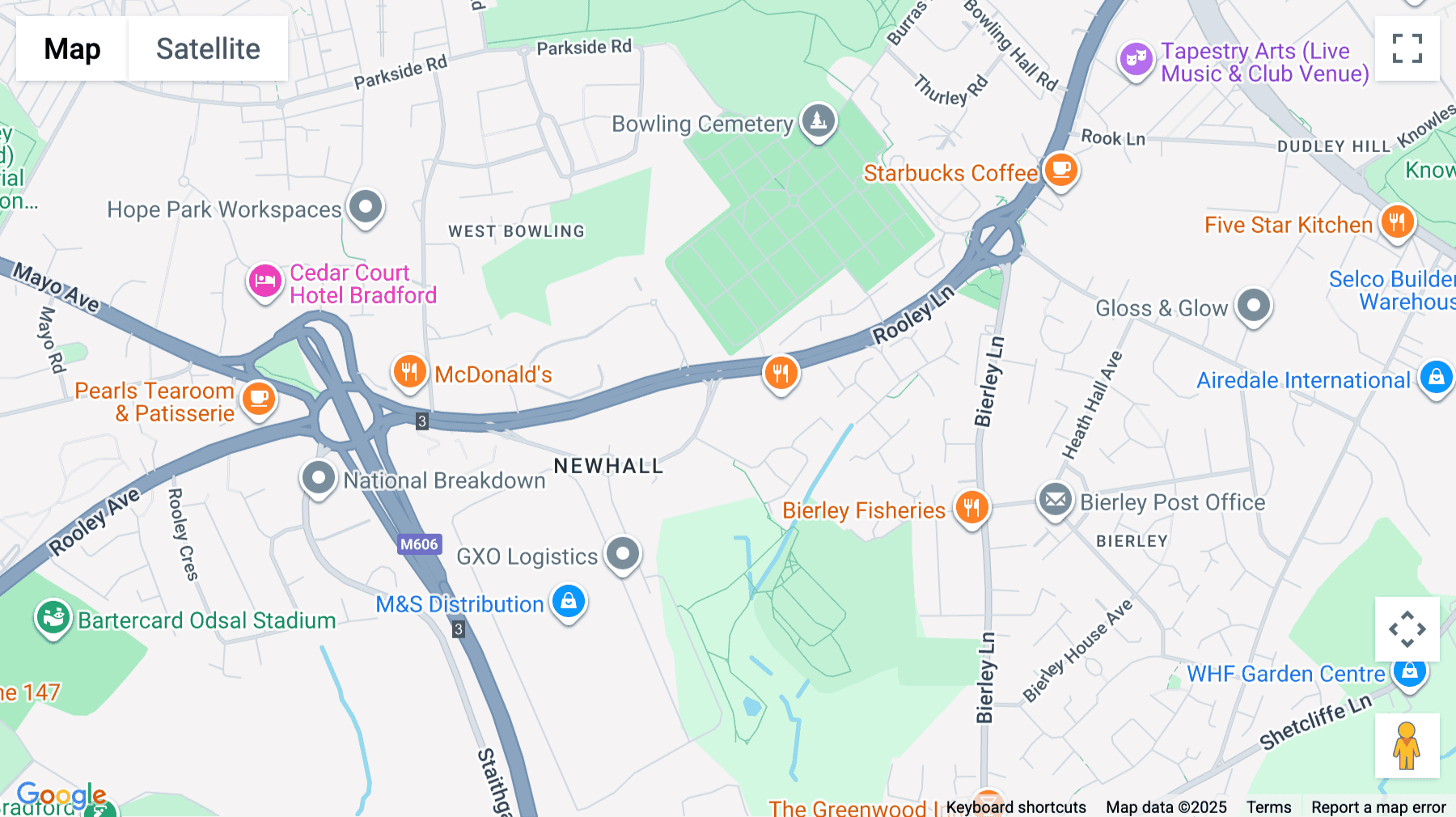 Click for interative map of Hope Park Workspaces @ Rooley Lane, Coop place, Bradford
