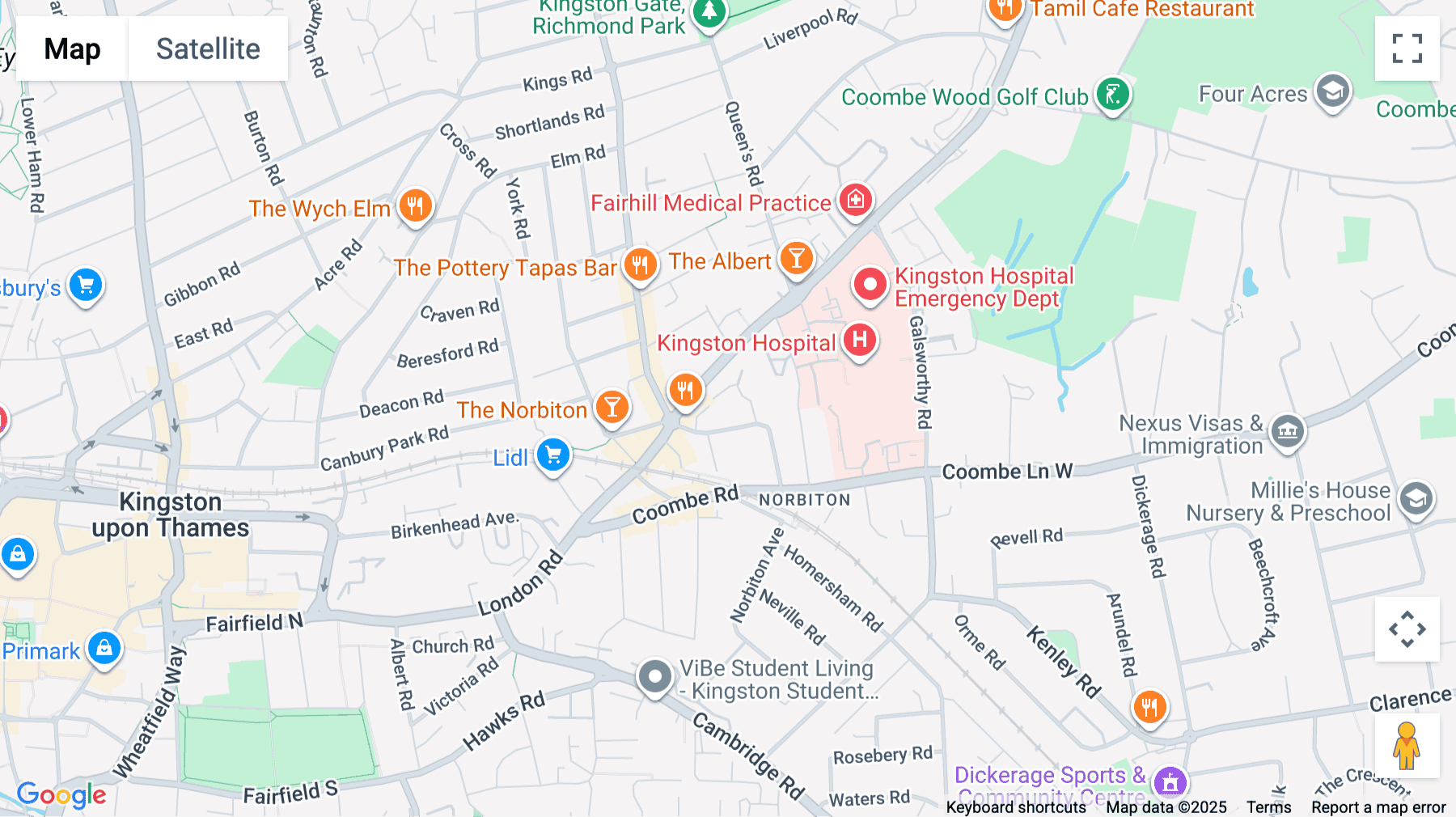 Click for interative map of 5-7 Kingston Hill, Kingston upon Thames, Kingston Upon Thames KT2